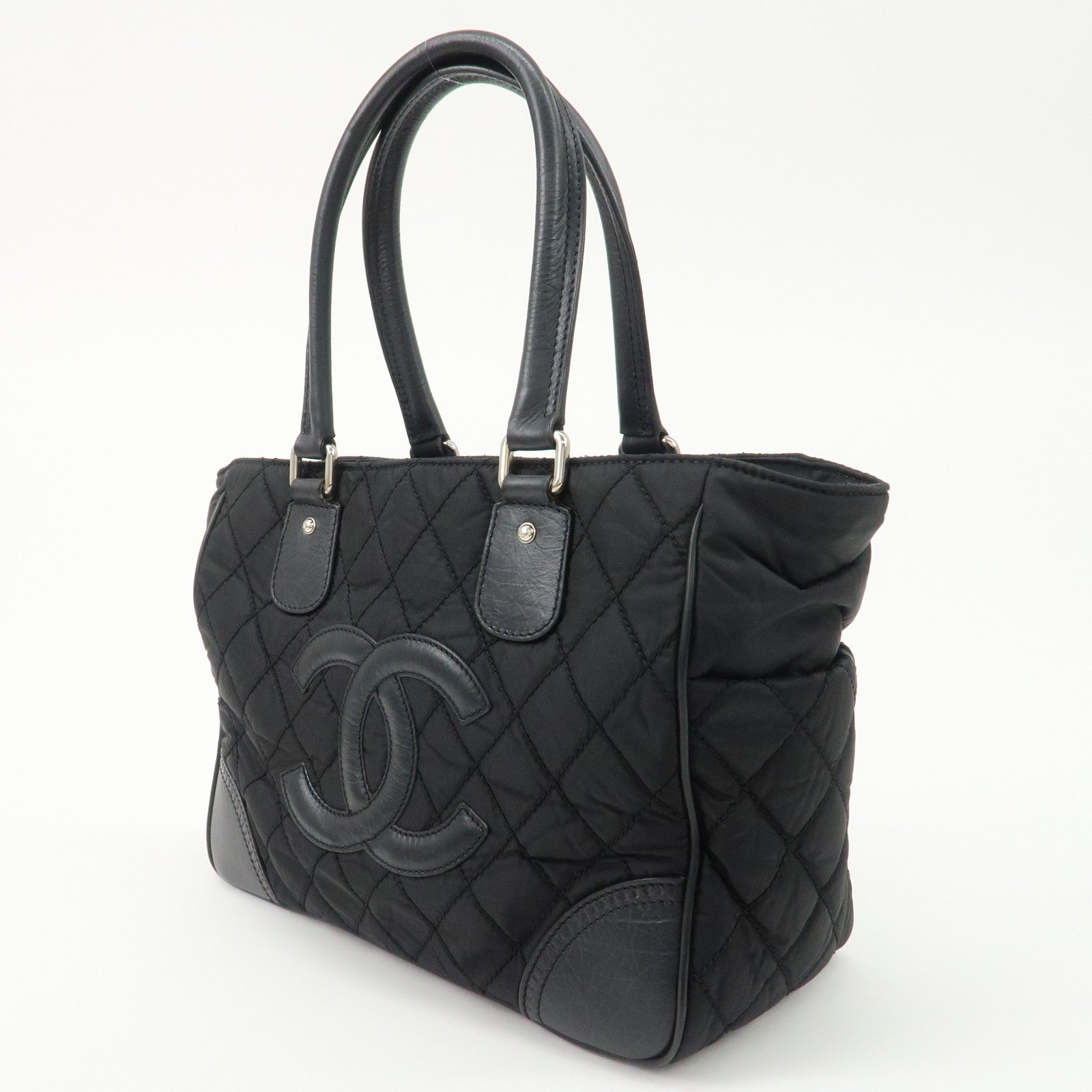 CHANEL Paris New York Wild Stitch Nylon Leather Coco Mark Tote Bag Used