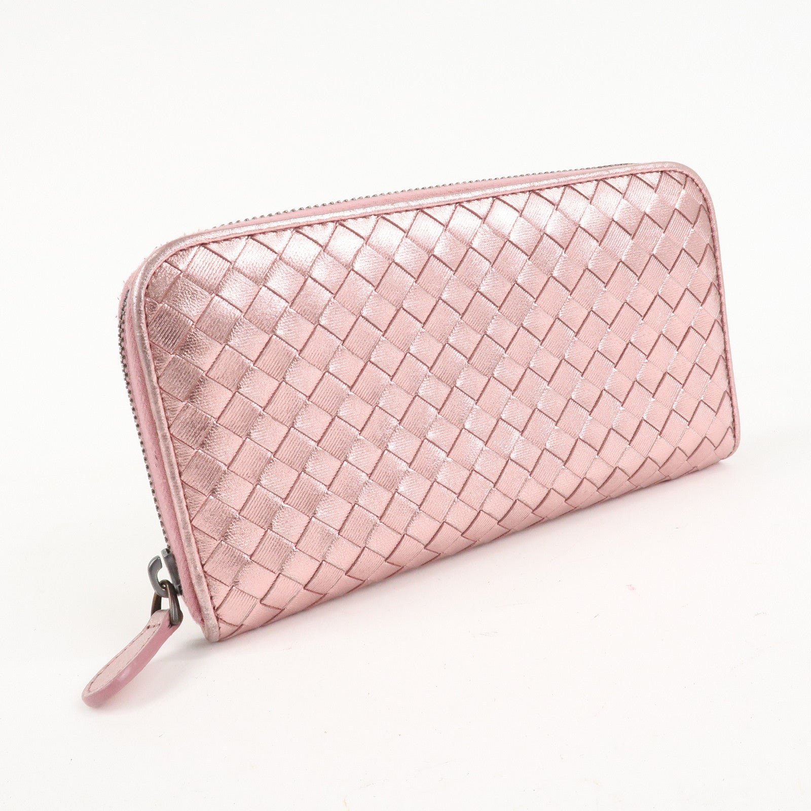 BOTTEGA VENETA Set of 2 Intrecciato Leather Long Wallet 114076 Used