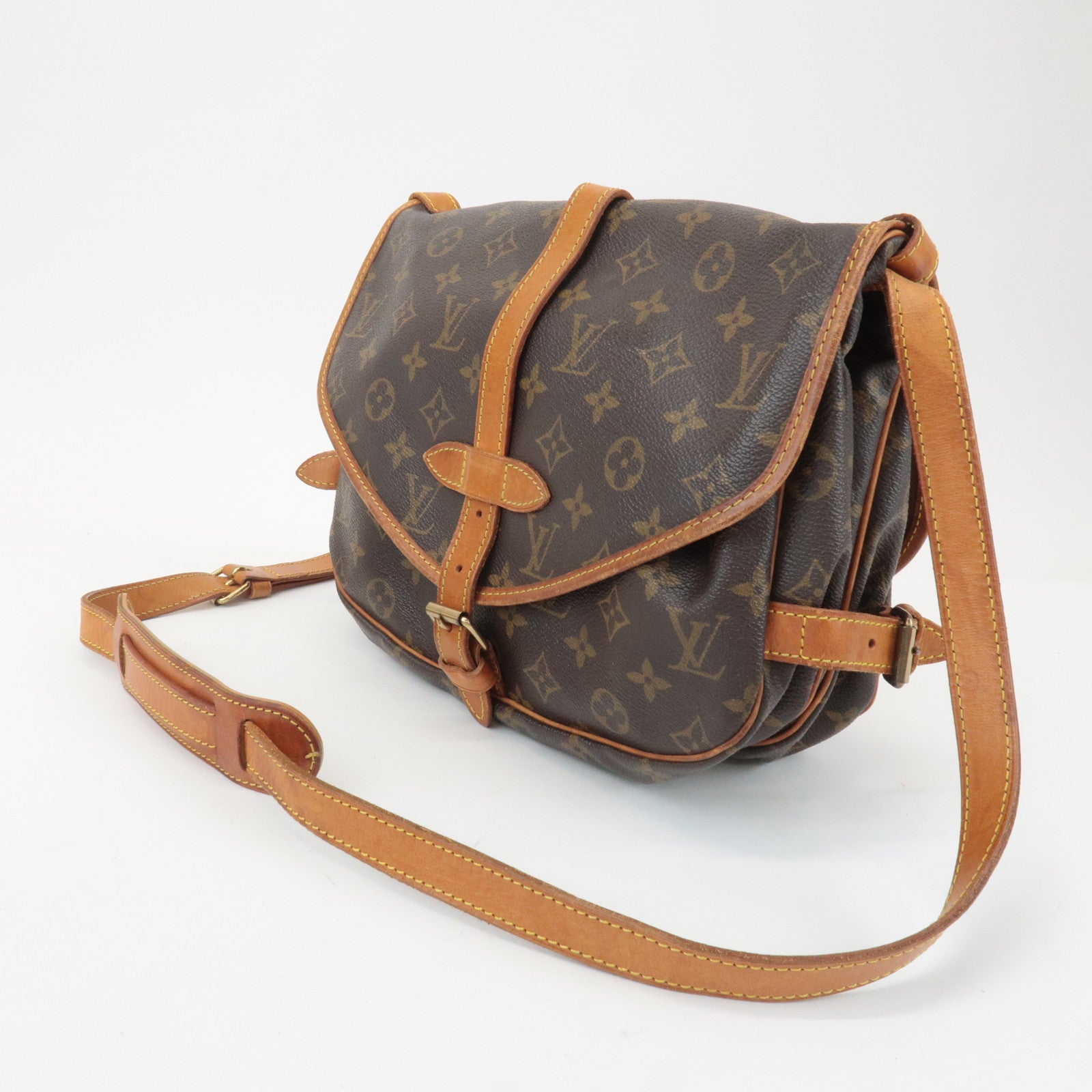 Louis Vuitton Monogram Saumur 30 Shoulder Bag Brown M42256 Used