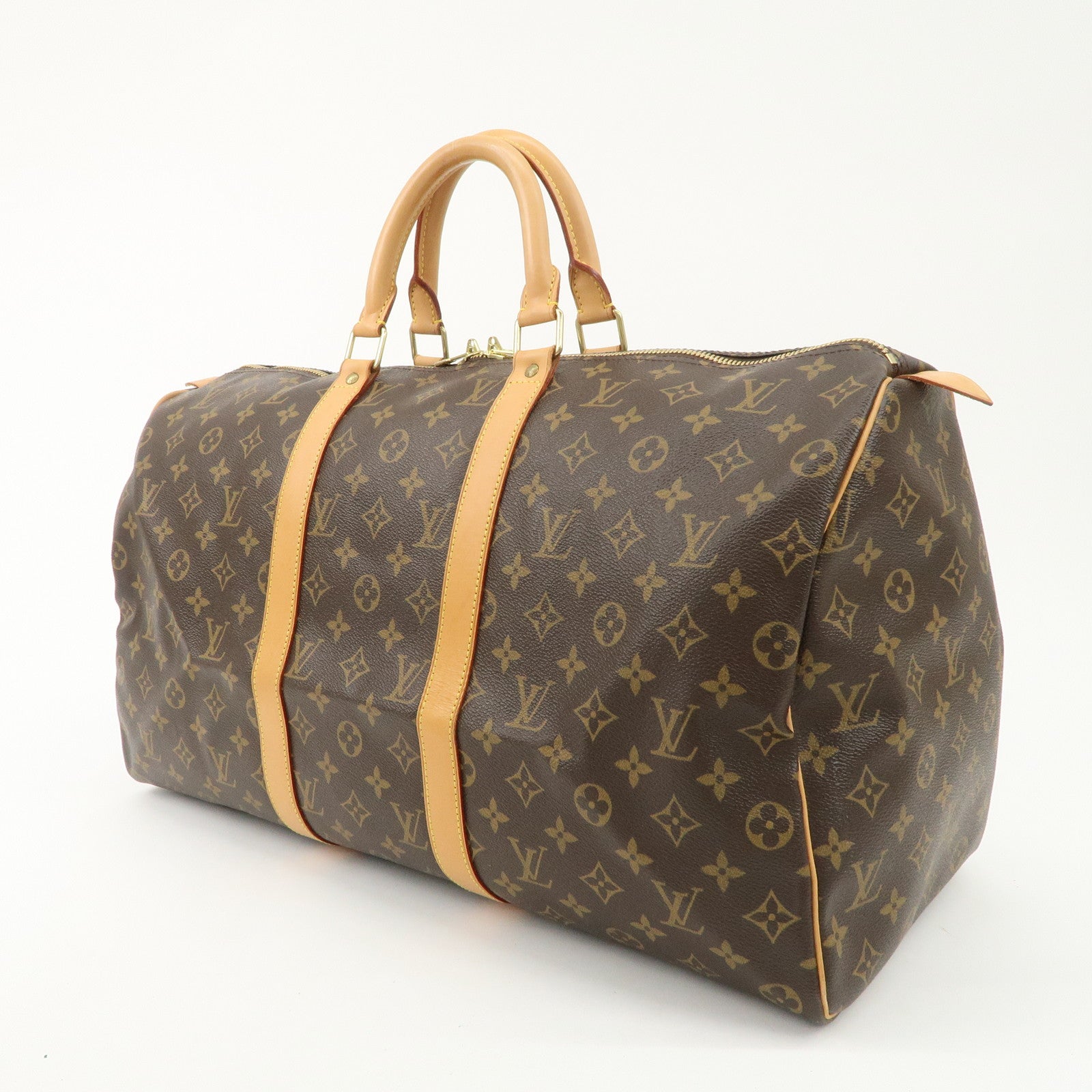 Louis Vuitton Monogram Keep All 50 Boston Bag Brown M41426 Used