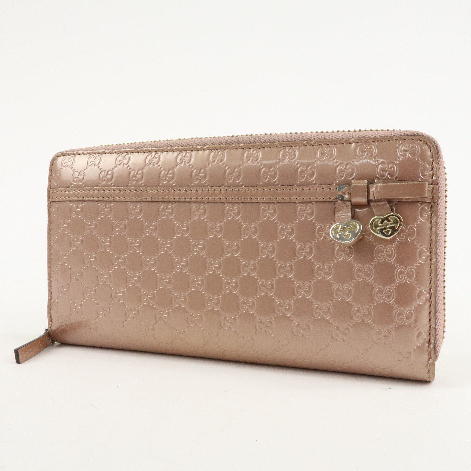 GUCCI Micro Guccissima Patent Leather Zippy Long Wallet 258406 Used