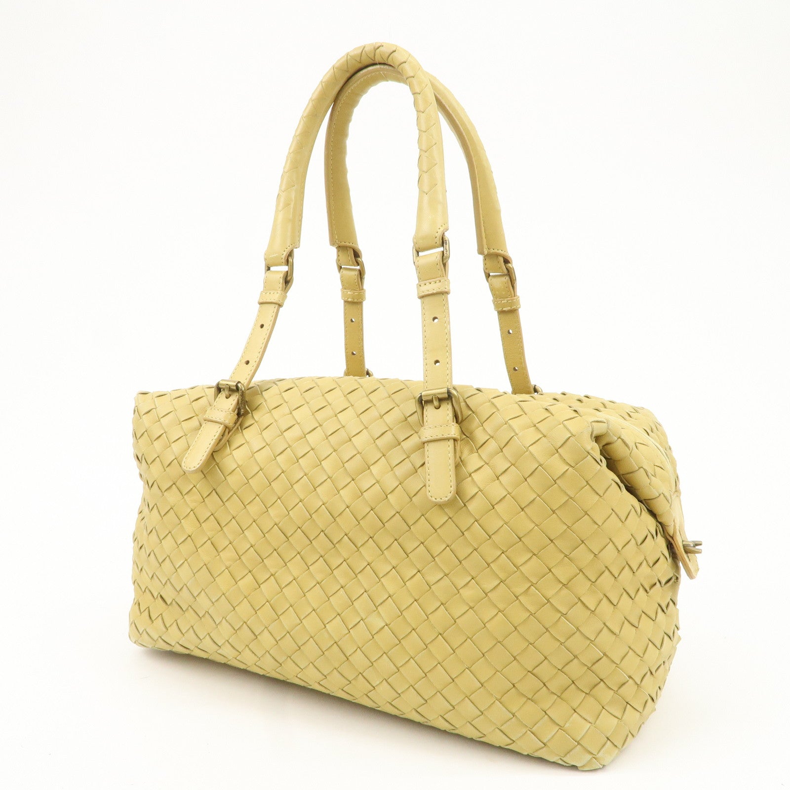 BOTTEGA VENETA Intrecciato Leather Montaigne Boston Bag 173398 Used