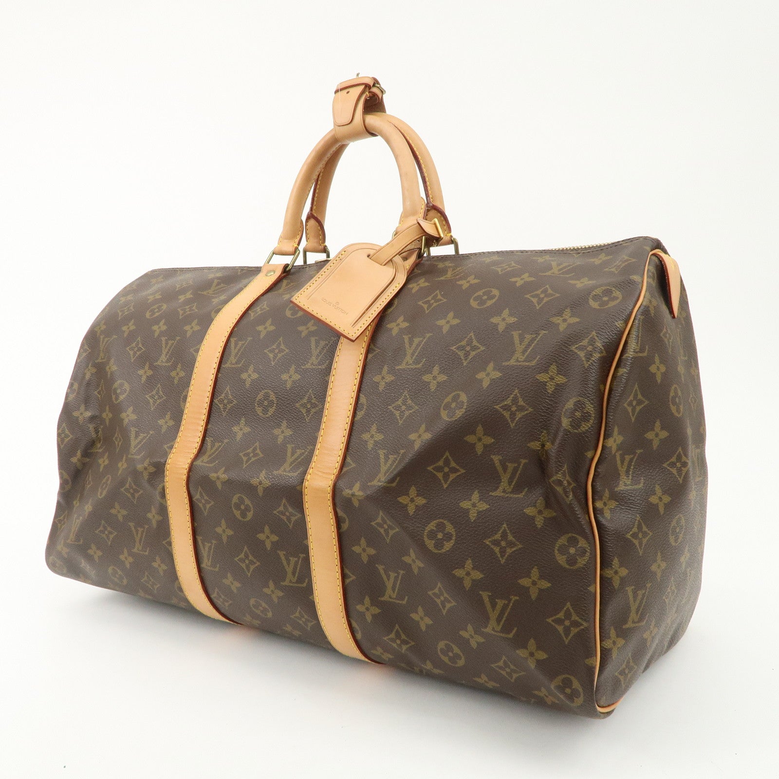 Louis Vuitton Monogram Keep All 50 Boston Bag Brown M41426 Used