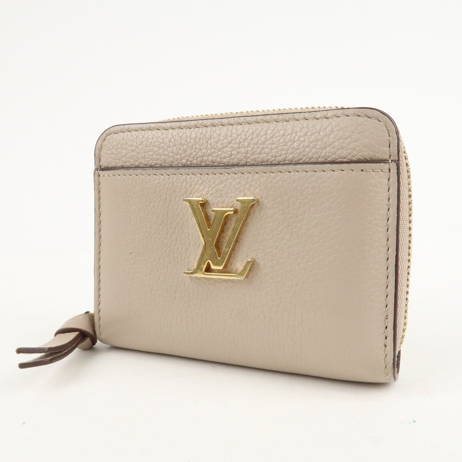 Louis Vuitton Lock Me Zippy Coin Purse Coin Case Beige M80100 Used