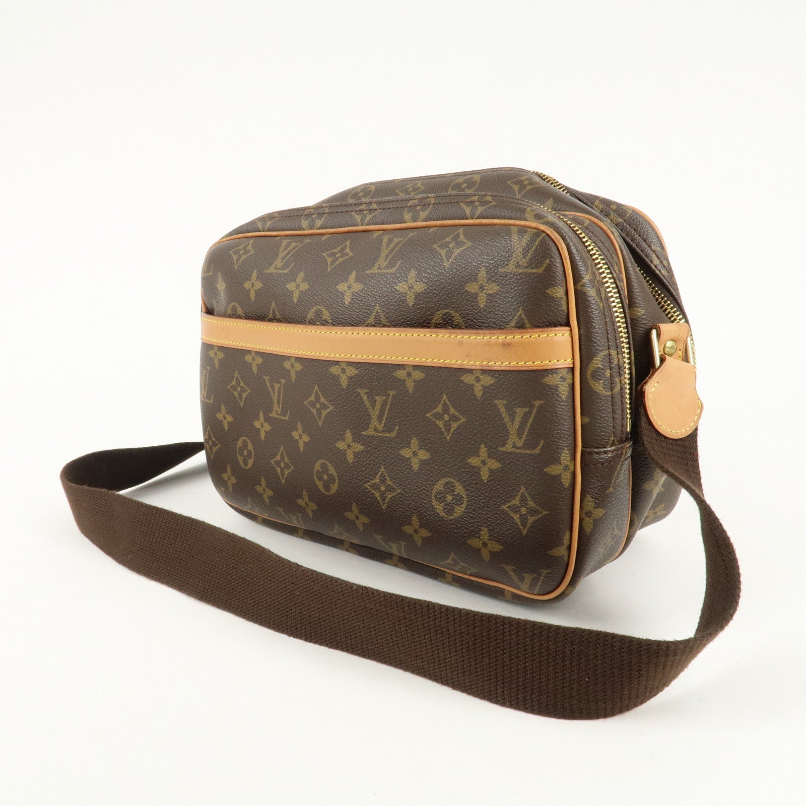 Louis Vuitton Monogram Reporter PM Shoulder Bag Brown M45254 Used