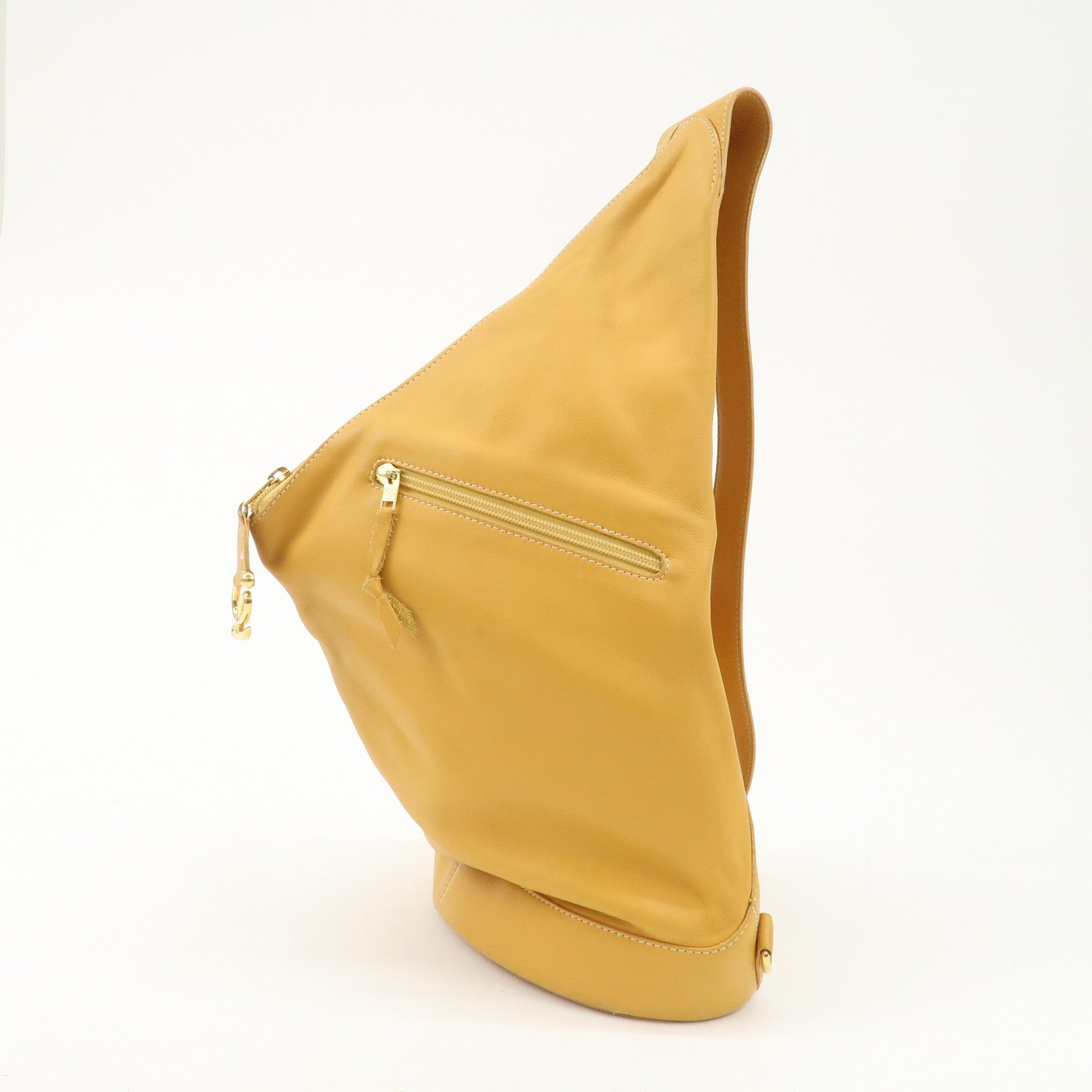 LOEWE Leather Anton Backpack Rucksack Shoulder Bag Yellow Used
