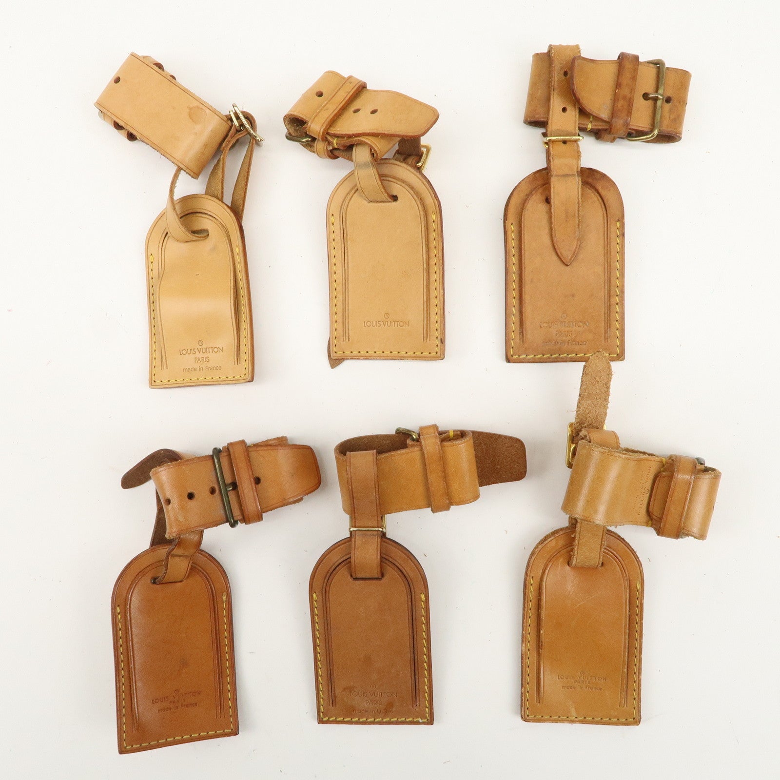 Louis Vuitton Set of 20 Leather Name Tag & Poignet Natural Used