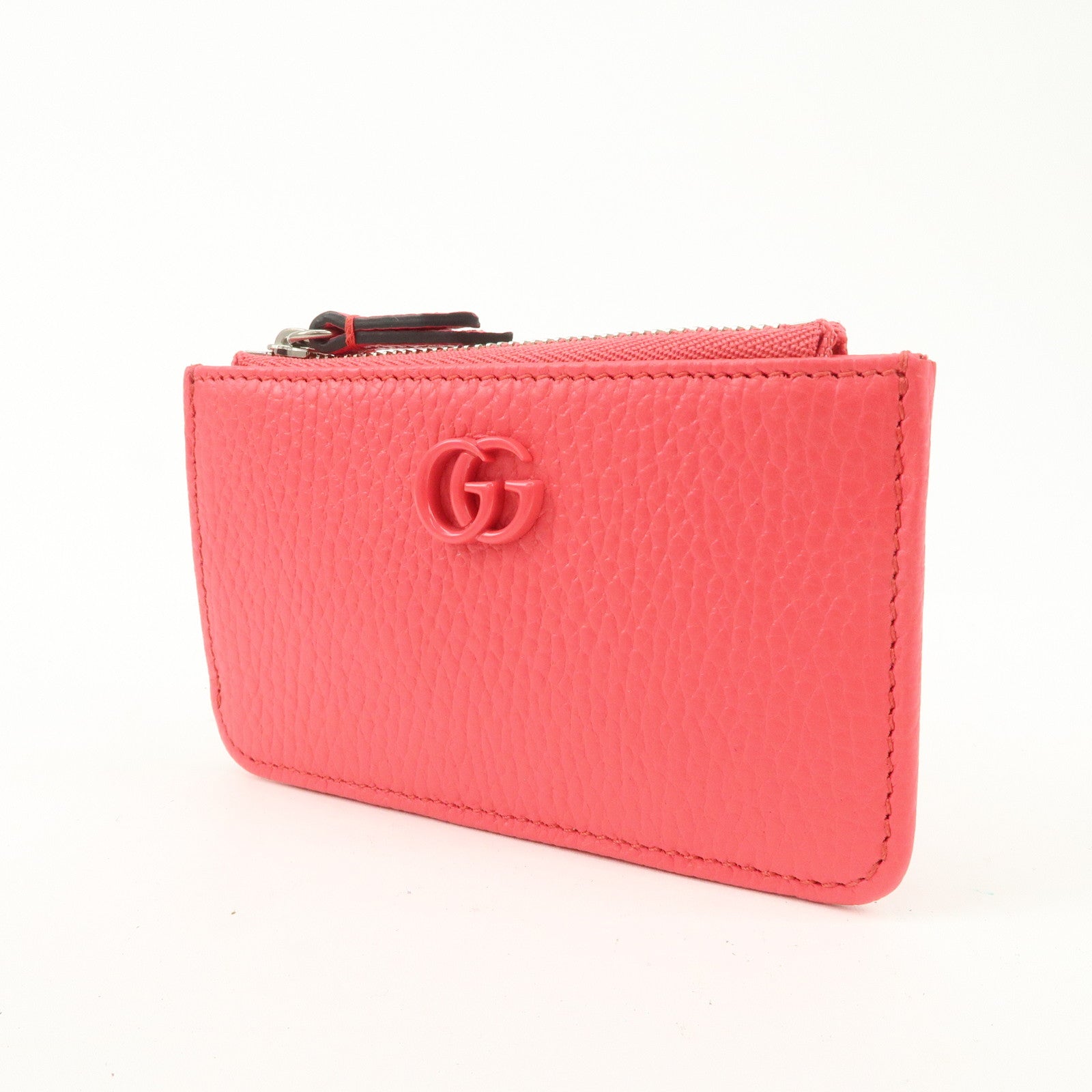 GUCCI GG Marmont Leather Card Case Coin Case Pink 701070 Used
