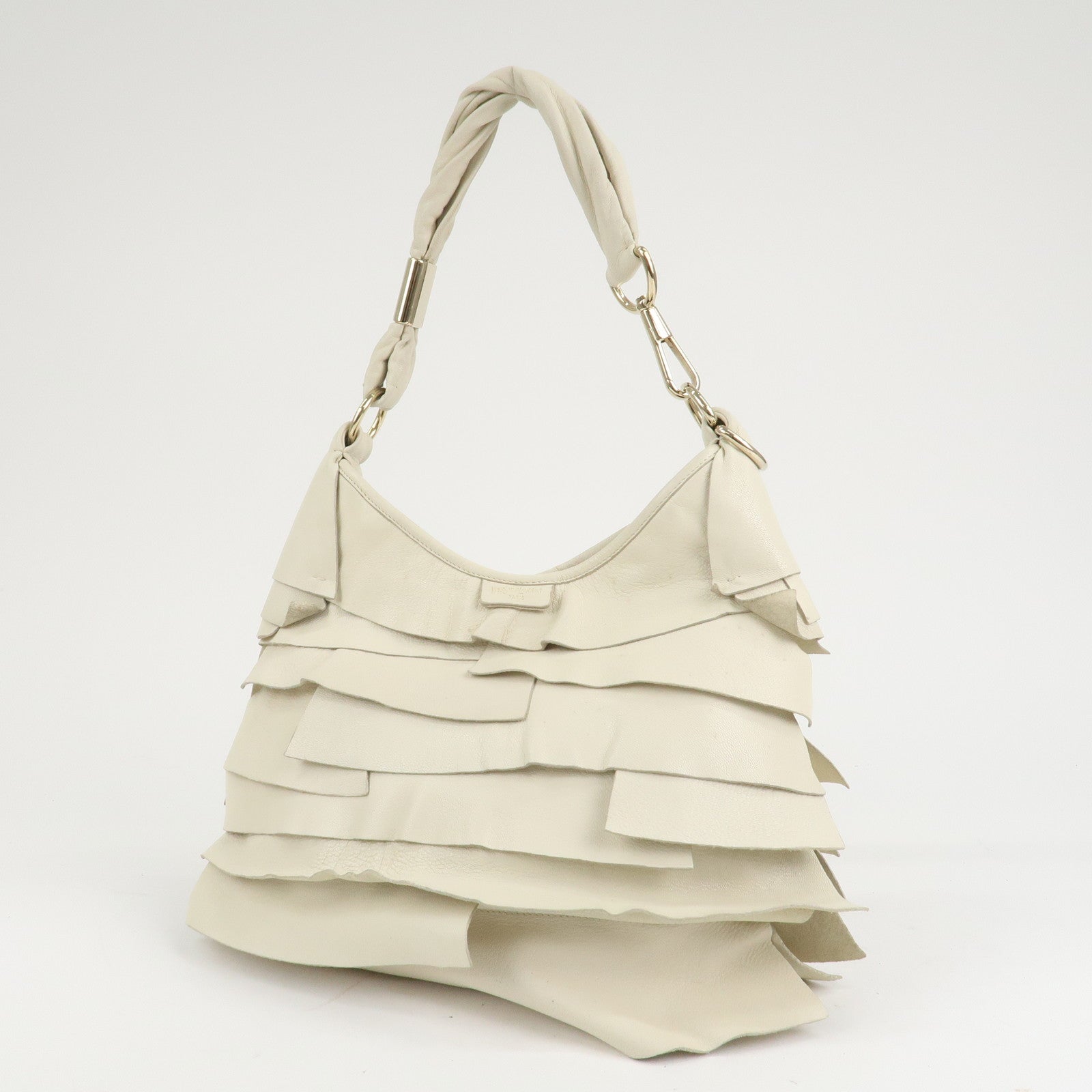 Saint Laurent Paris Leather Saint Tropez One Shoulder Bag Ivory Used