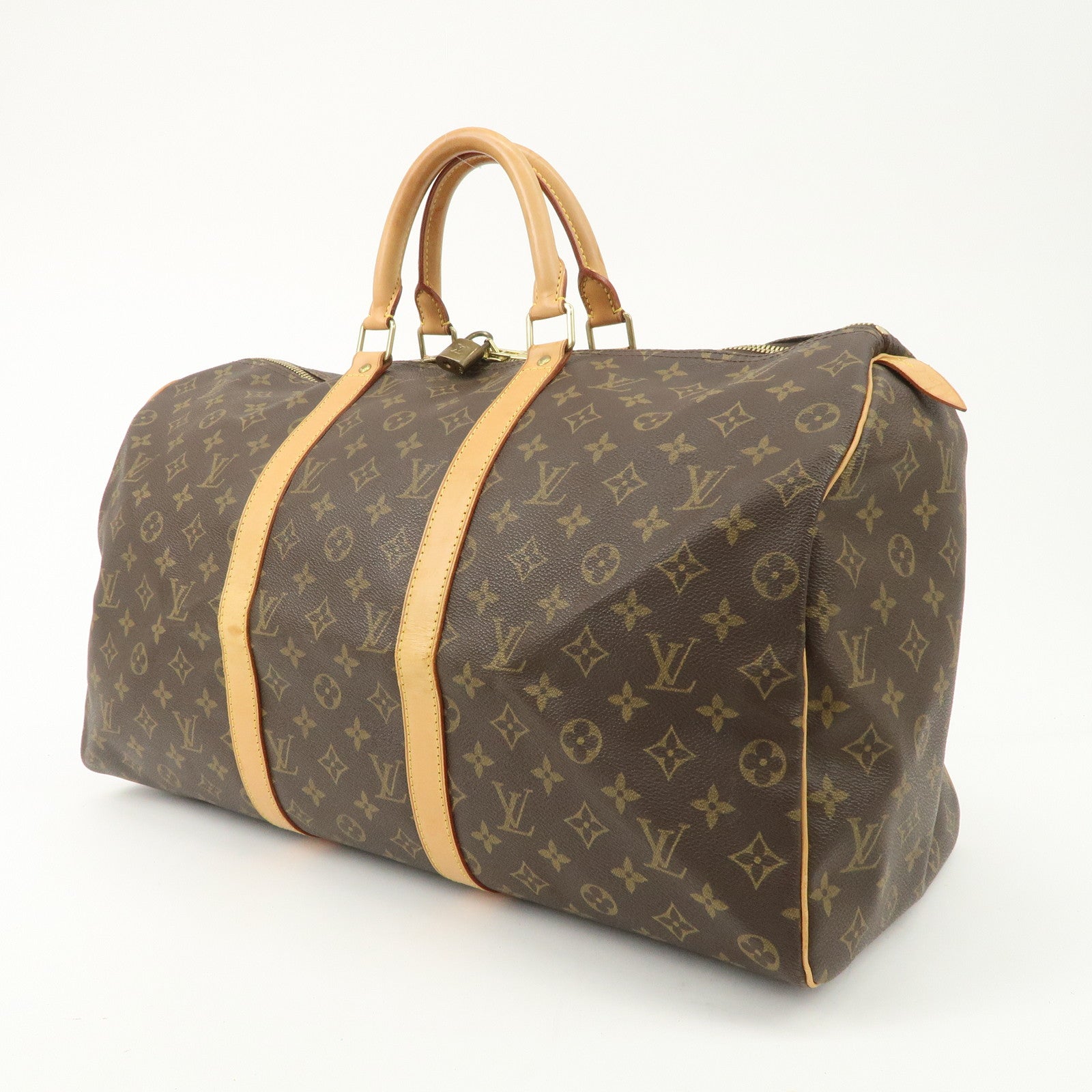 Louis Vuitton Monogram Keep All 50 Bag Boston Bag Brown M41426 Used