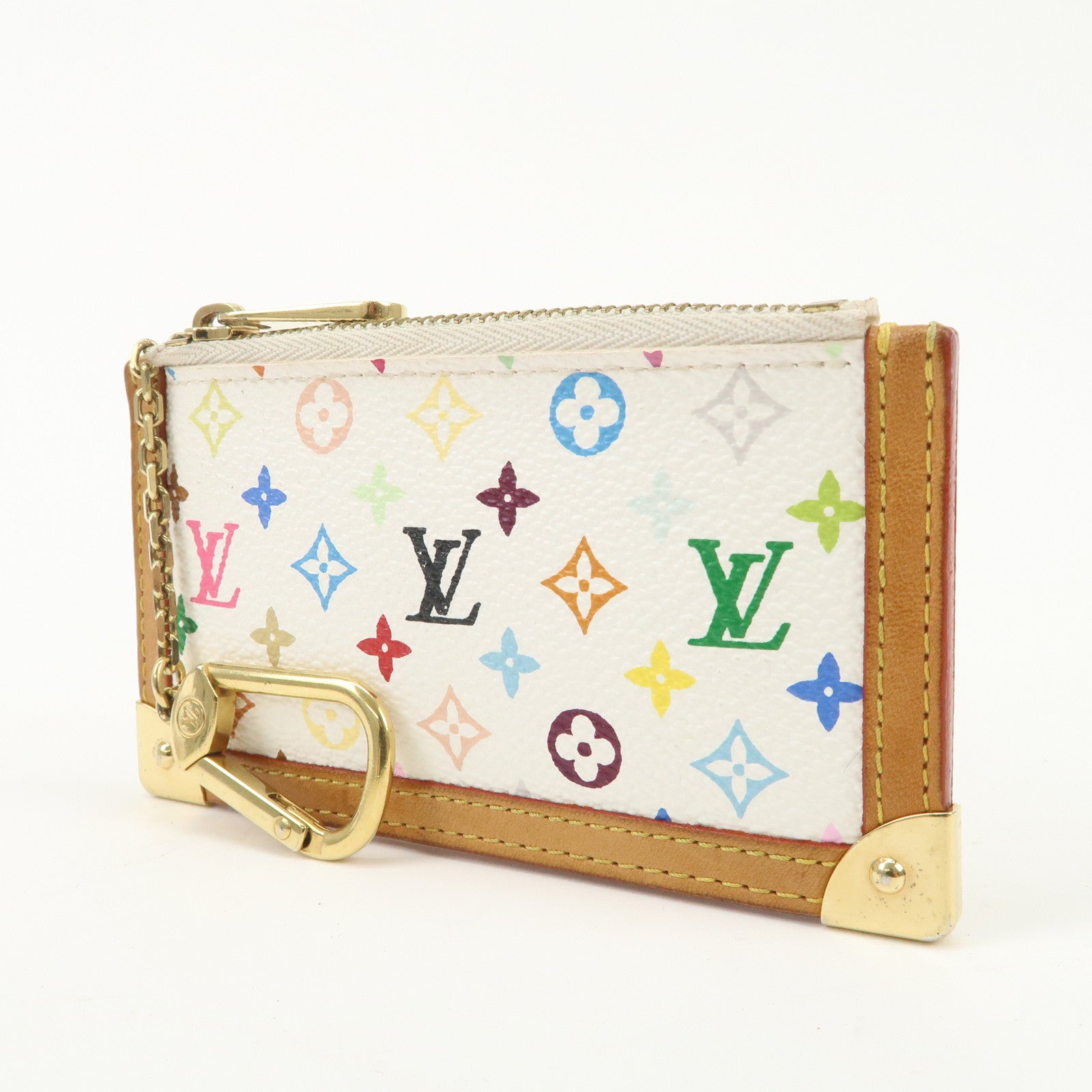 Louis Vuitton Monogram Multicolor Pochette Cles Blanc M92655 Used