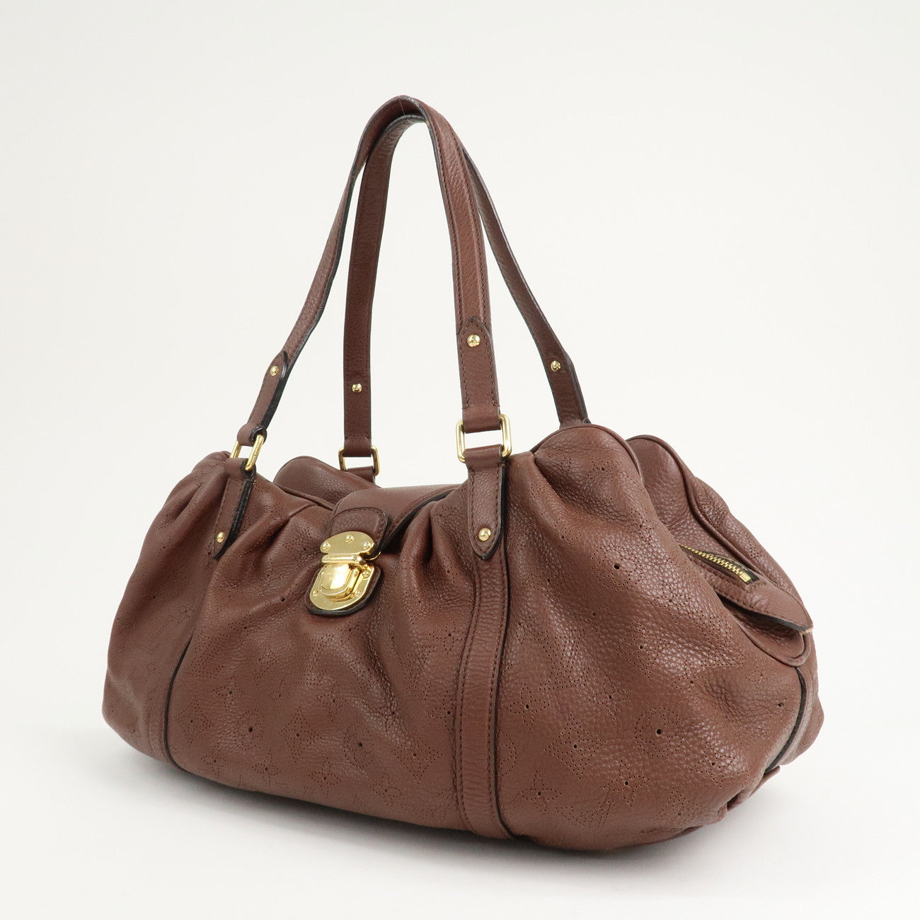 Louis Vuitton Monogram Mahina Lunar Hand Bag GM Acajou M95970 Used