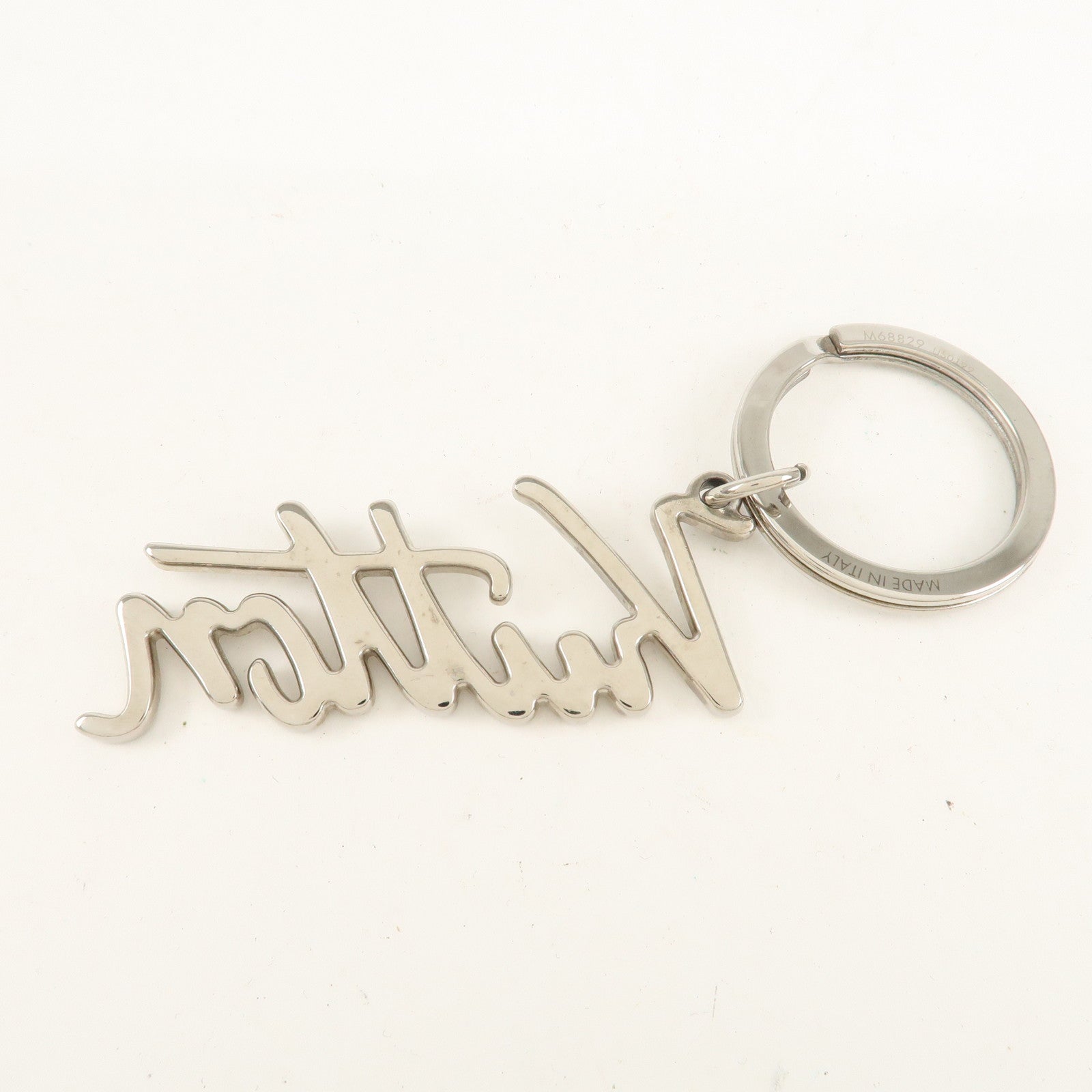 Louis Vuitton Porte Cles LV Autograph Key Chain Silver M68829 Used