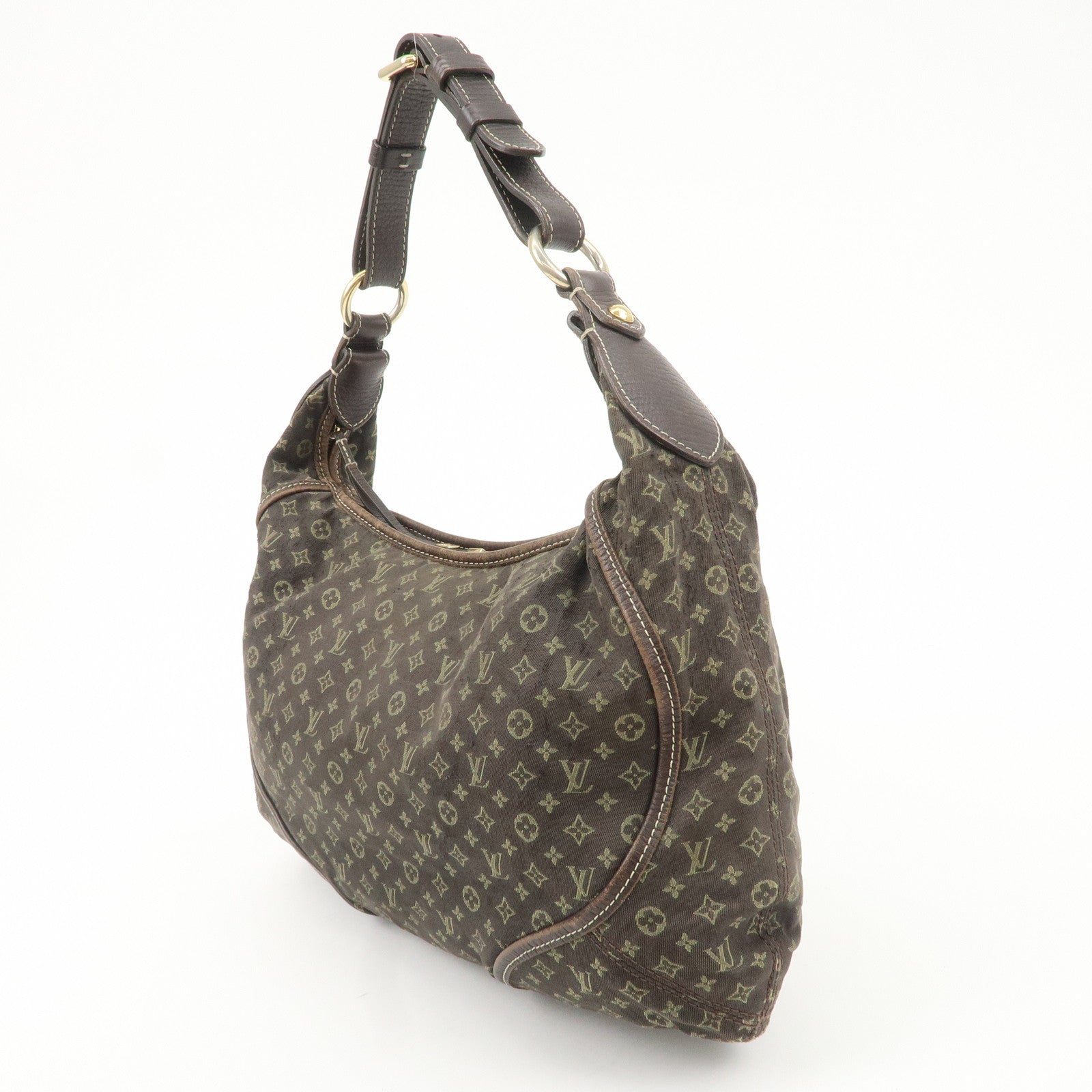 Louis Vuitton Monogram Mini Lin Manon MM Shoulder Bag Ebene M95619 Used