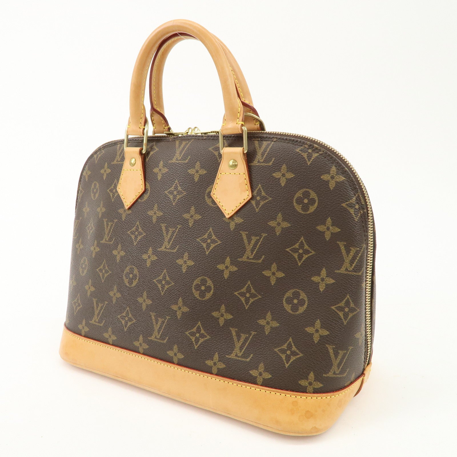 Louis Vuitton Monogram Alma Hand Bag Brown M51130 Used