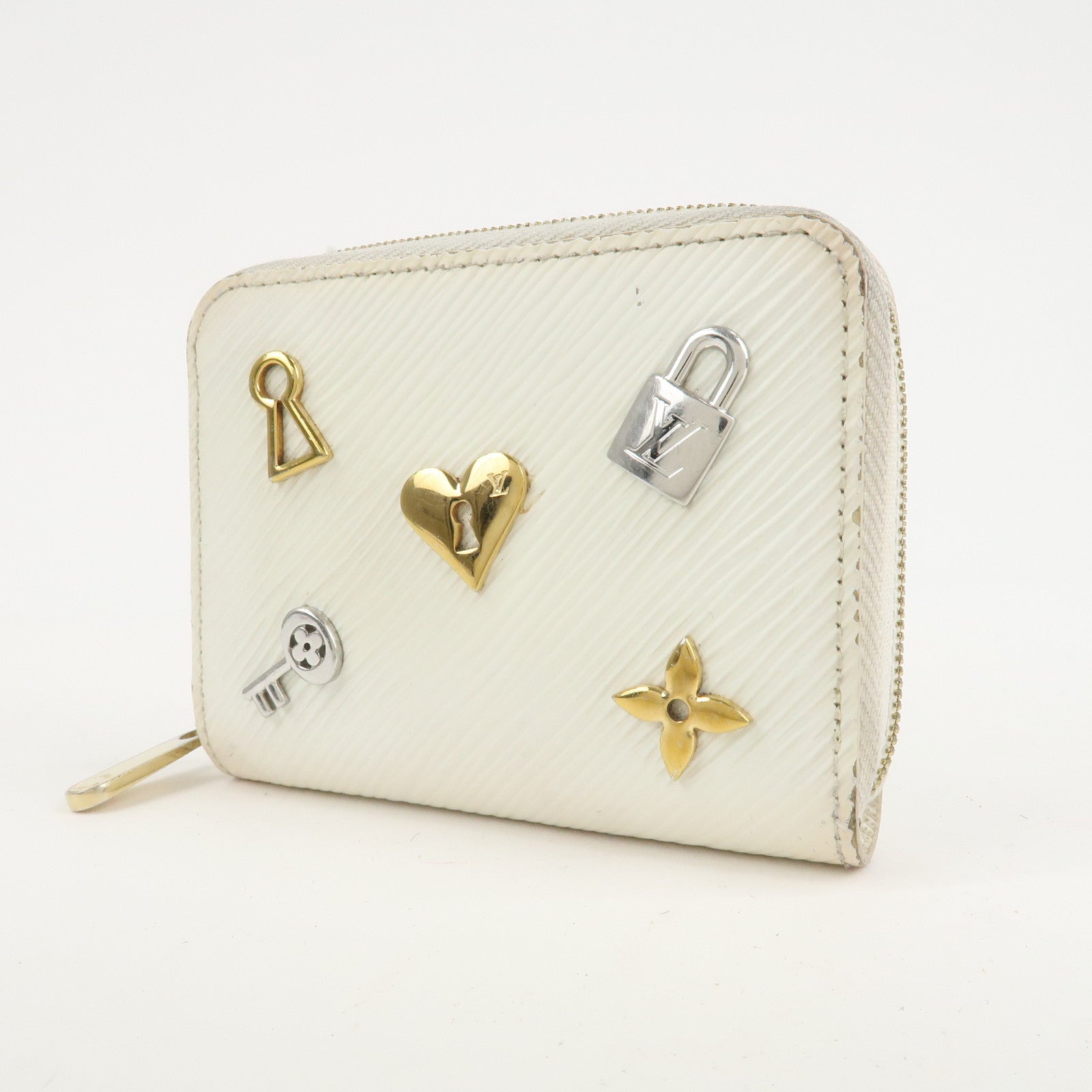 Louis Vuitton Epi Love Lock Zippy Coin Purse Blanc M63994 Used