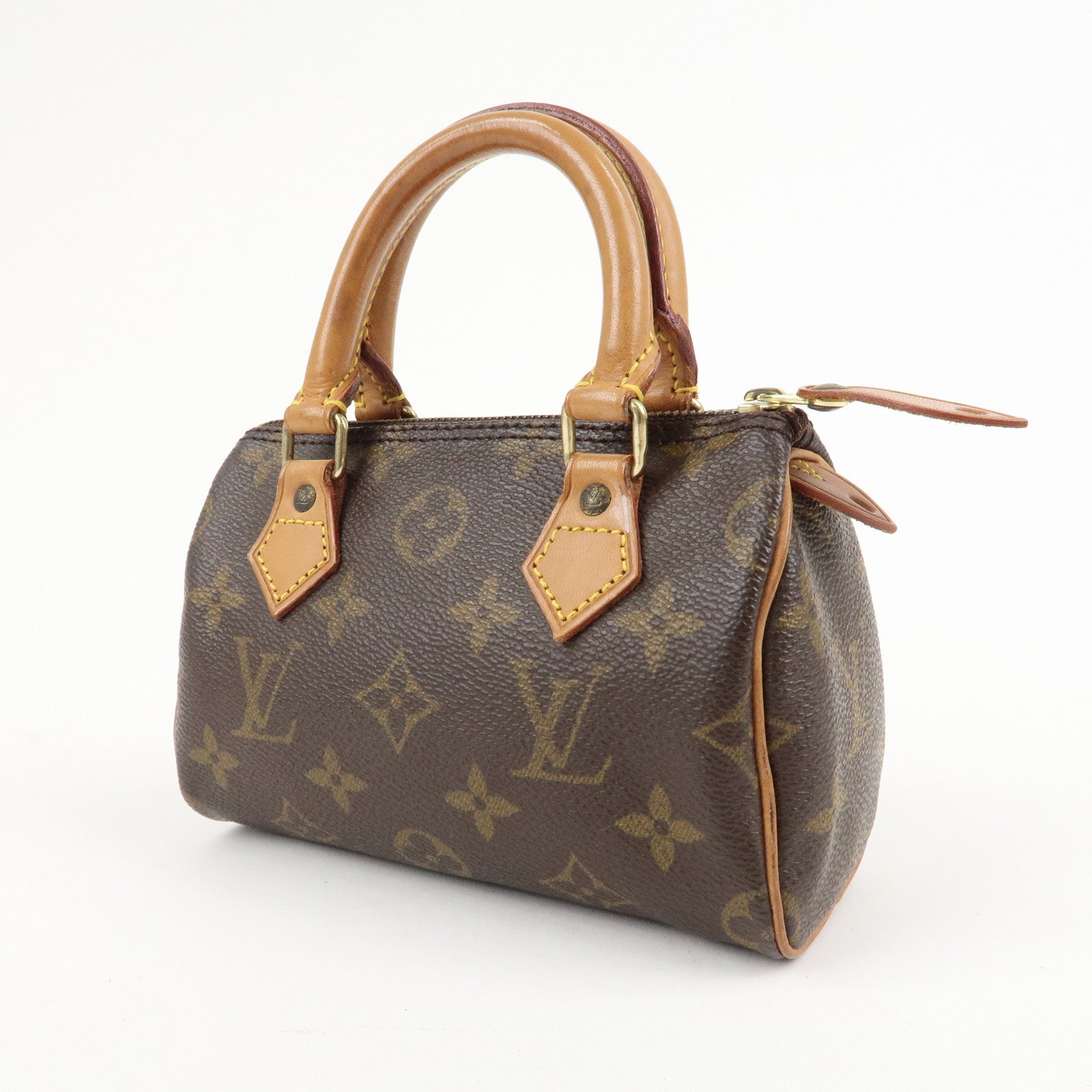 Louis Vuitton Monogram Mini Speedy Hand Bag Brown M41534 Used
