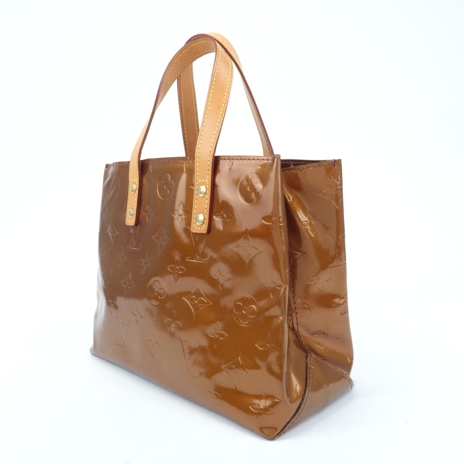 Louis Vuitton Monogram Vernis Lead PM Hand Bag Bronze M91146 Used