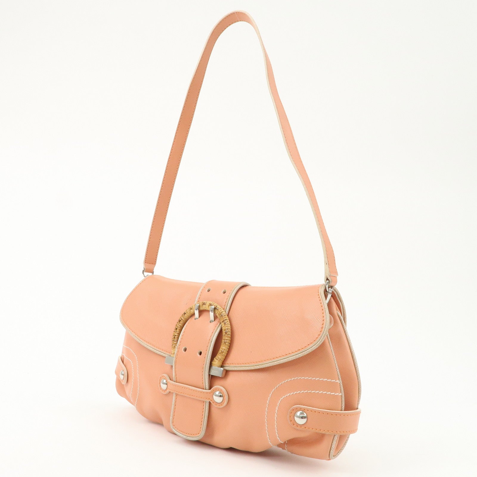 Salvatore Ferragamo Gancini Leather Shoulder Bag EE-21 6304 Used