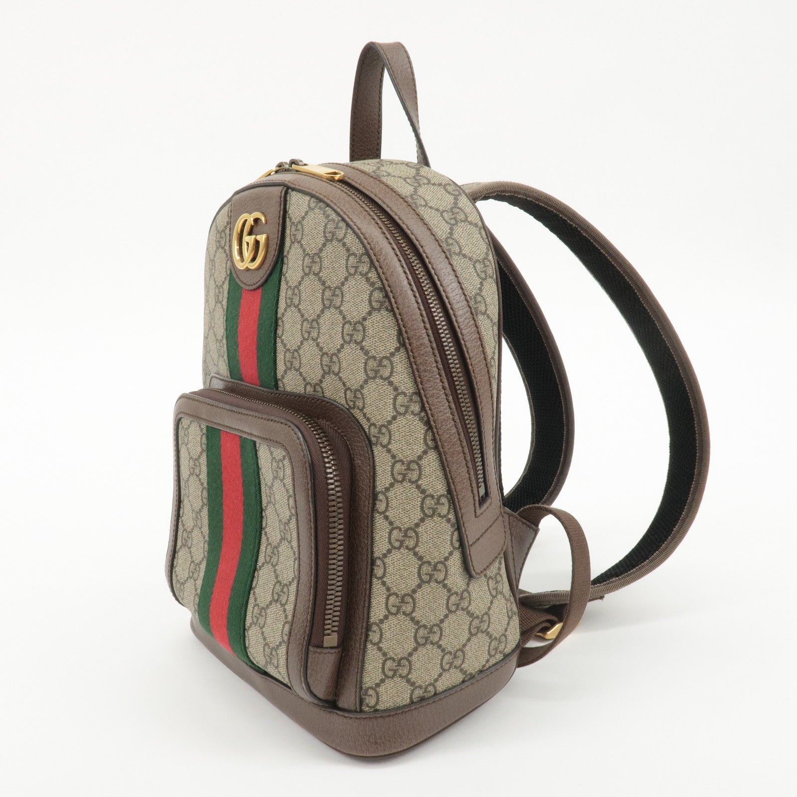 GUCCI Ophidia Sherry GG Supreme Leather Small Backpack 547965 Used