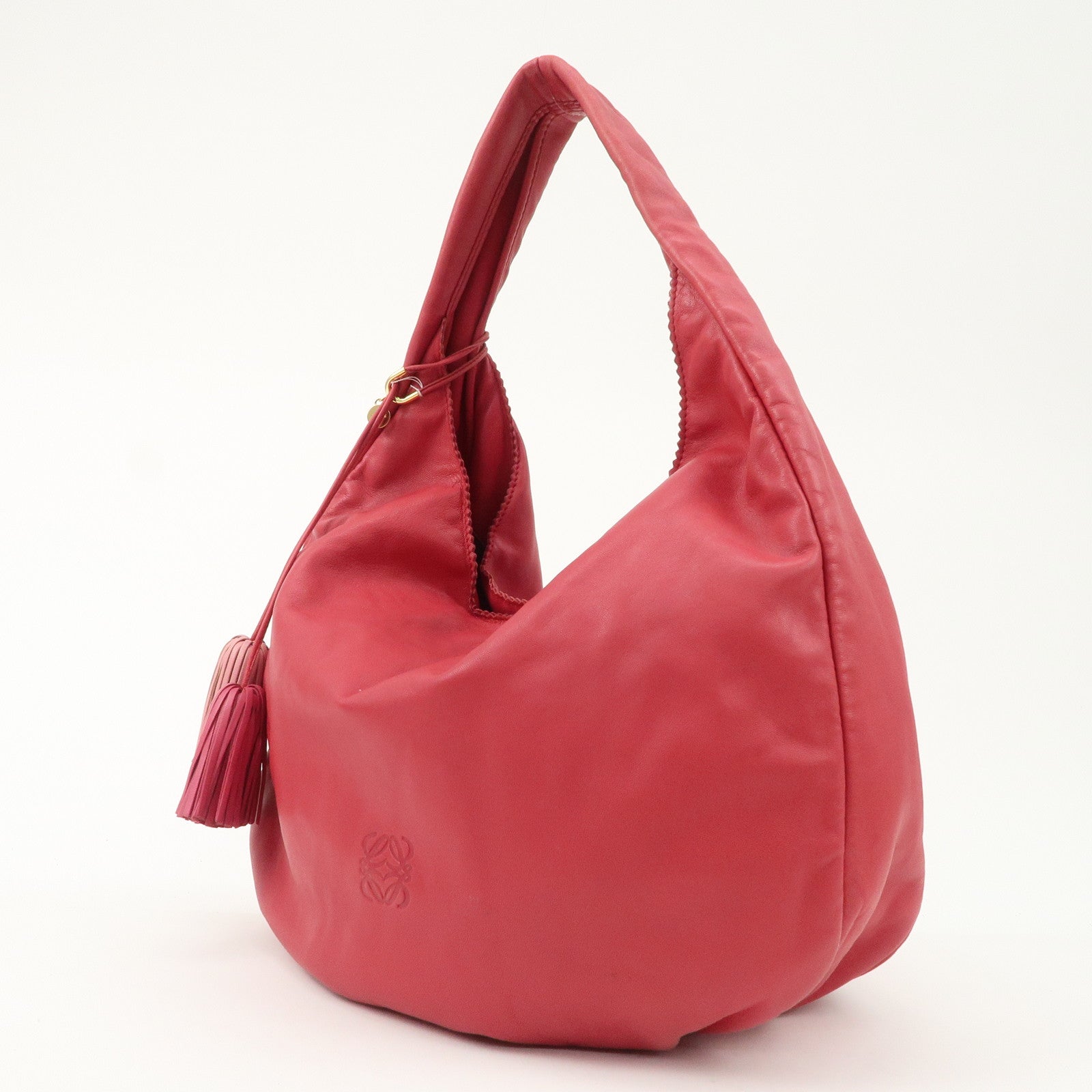 LOEWE Anagram Nappa Leather Viento One Shoulder Bag Pink Used