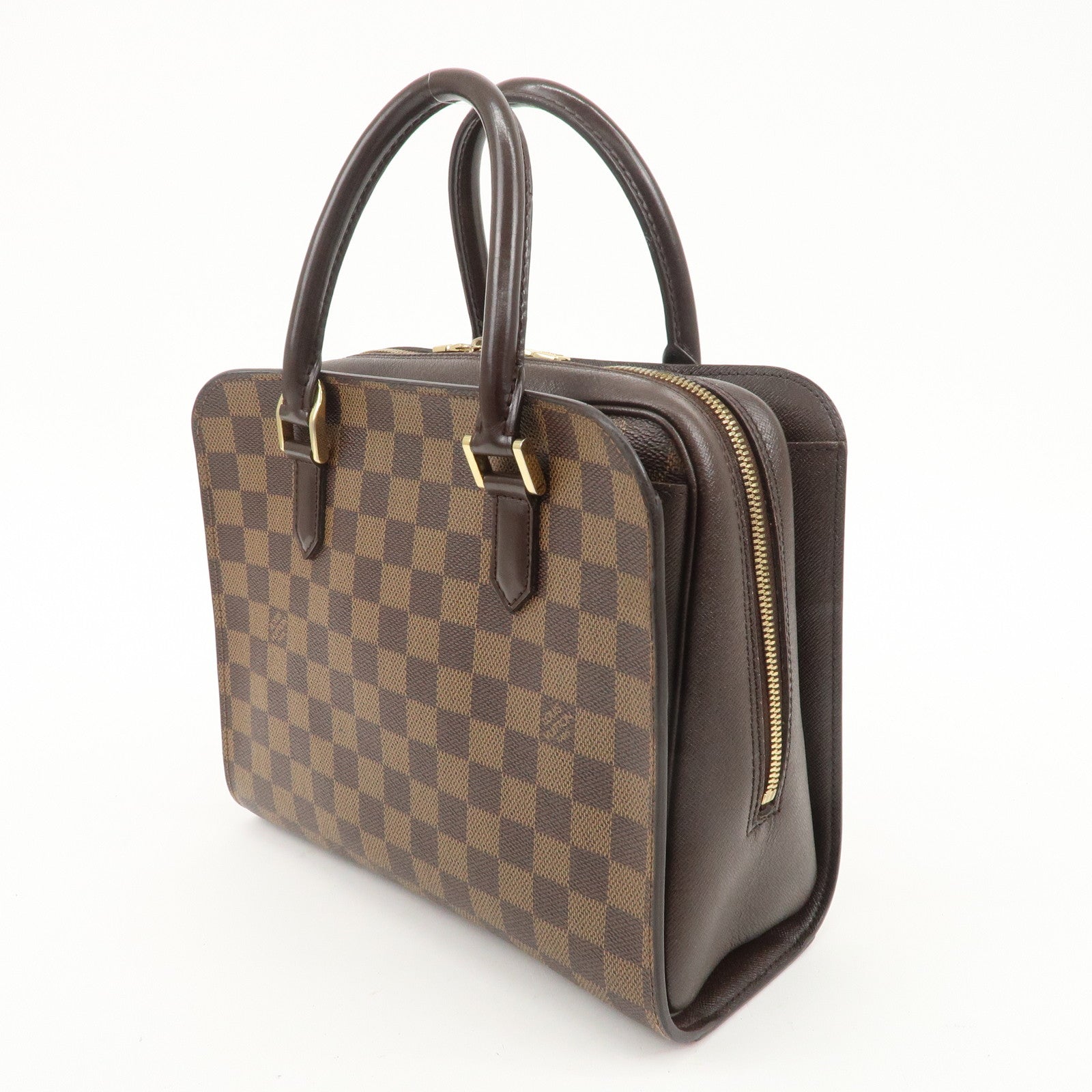 Louis Vuitton Damier Ebene Triana Hand Bag Brown N51155 Used