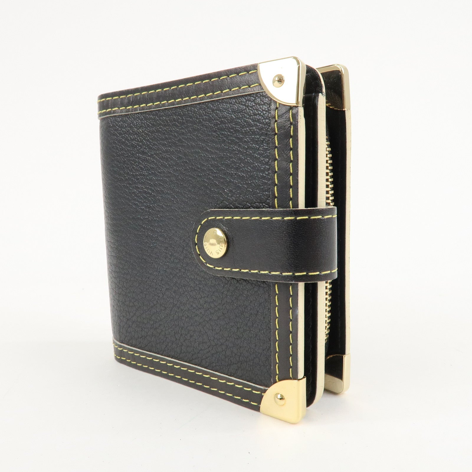 Louis Vuitton Suhali Compact Zip Bi-fold Wallet Noir M91828 Used
