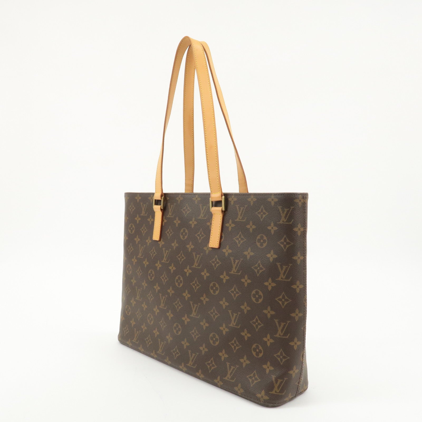 Louis Vuitton Monogram Luco Tote Bag Hand Bag Brown M51155 Used