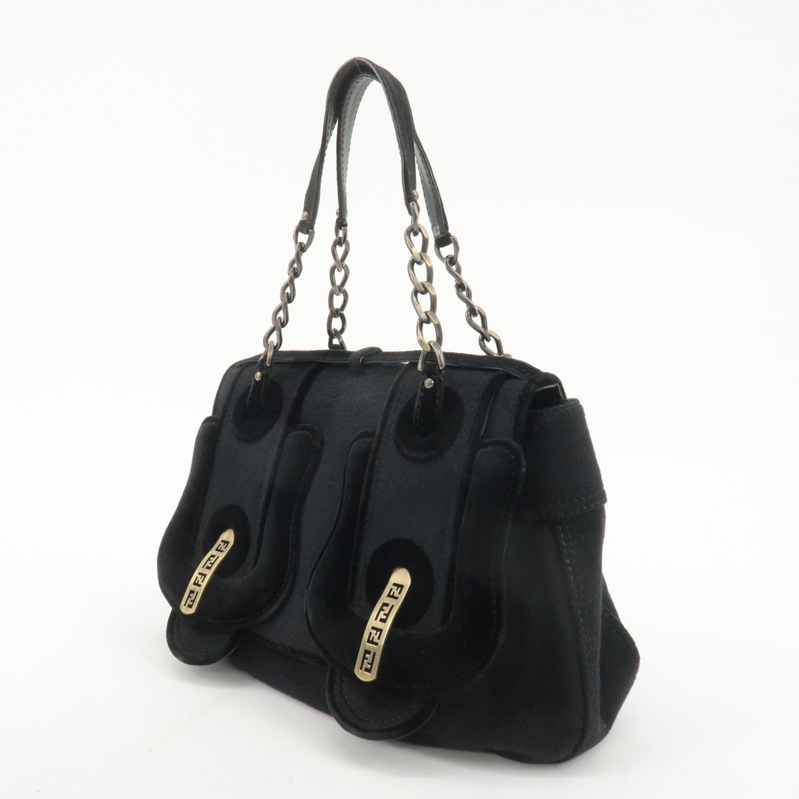 FENDI Chain Shoulder Bag Wool Leather Shoulder Bag 8BN165 Used