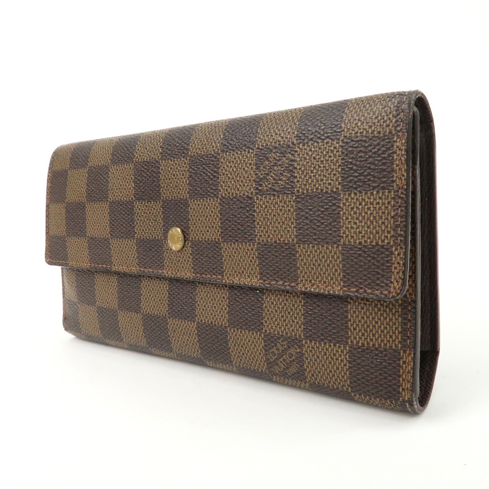 Louis vuitton Damier Porte Tresor International Long Wallet N61215 Used