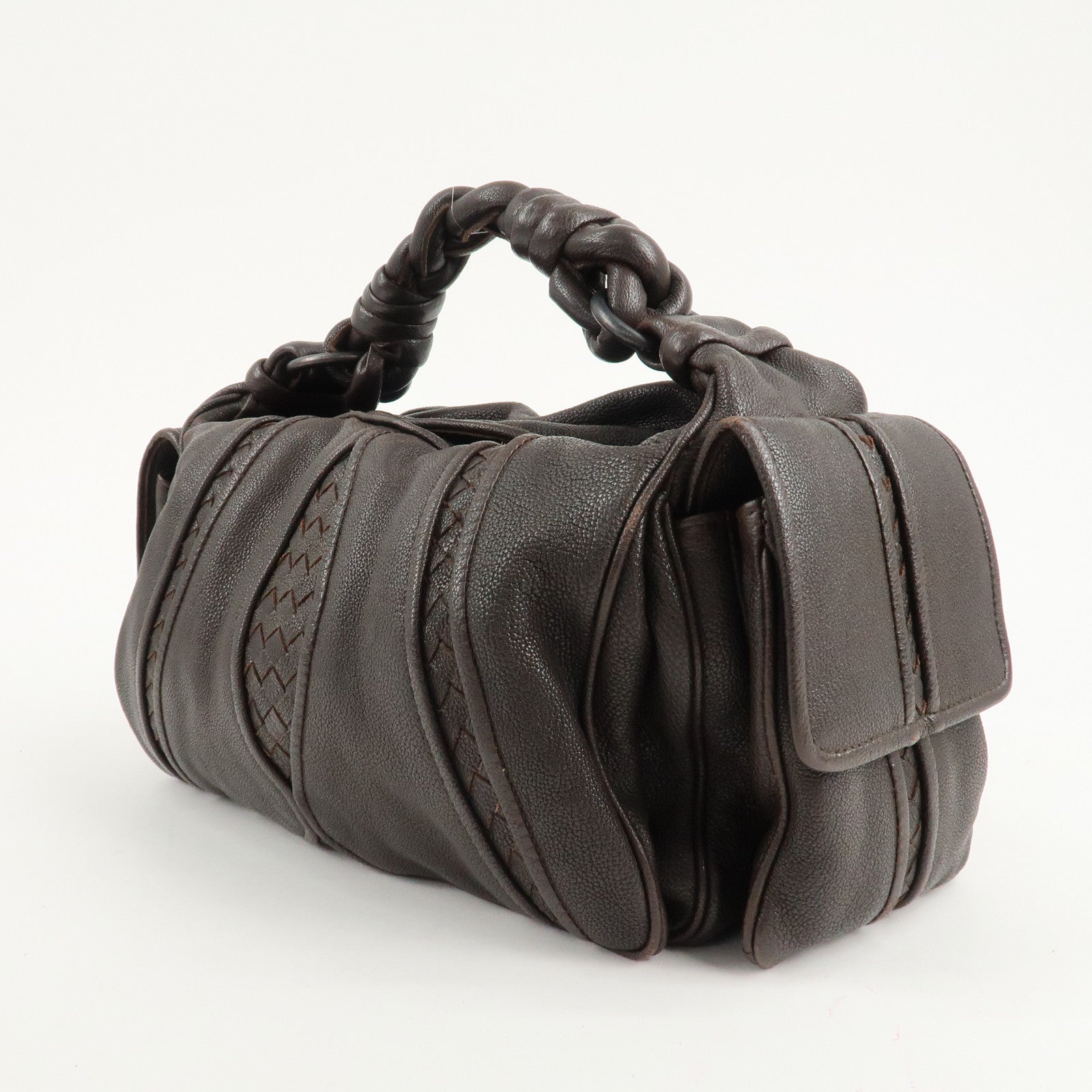 BOTTEGA VENETA Intrecciato Leather Shoulder Bag 179309 Used