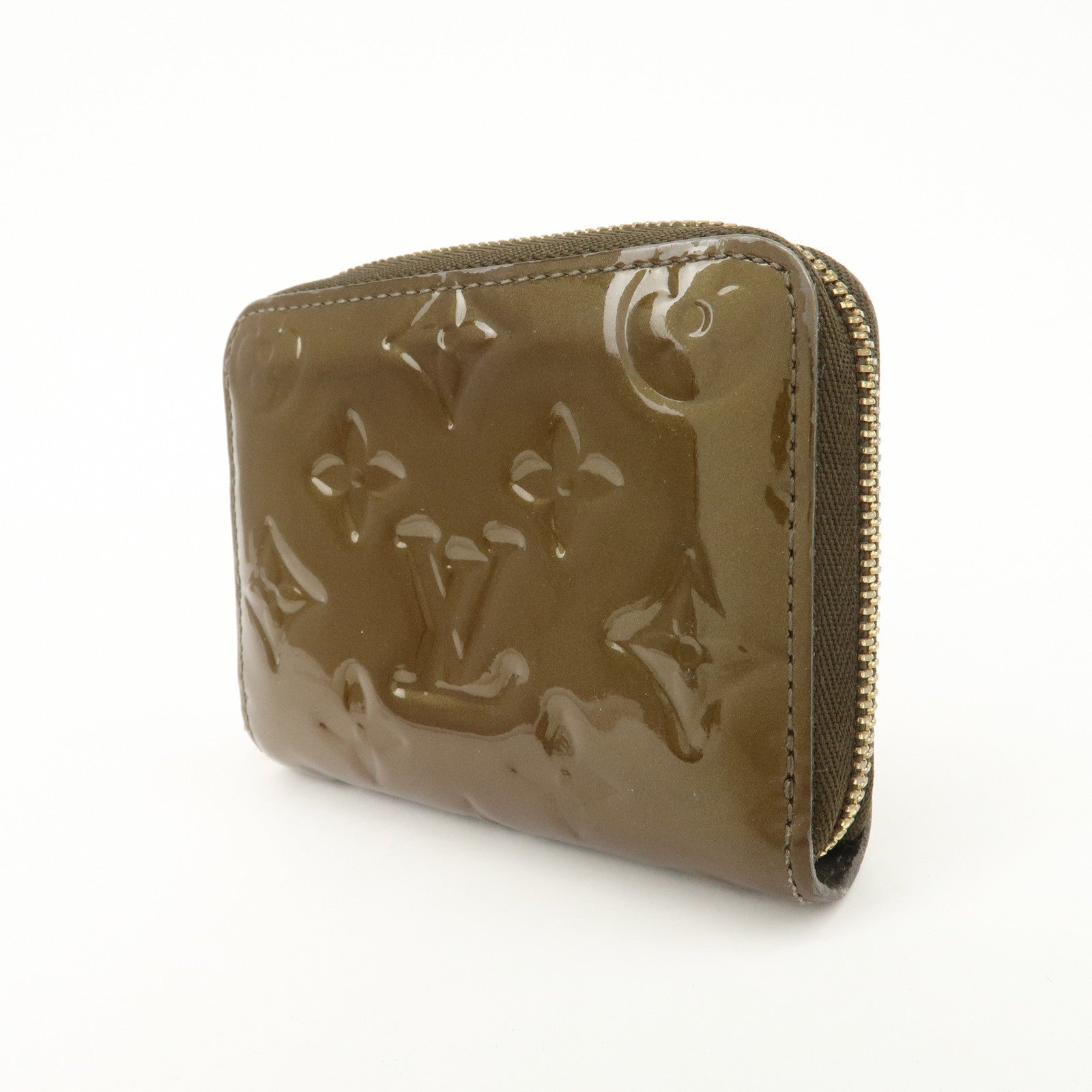 Louis Vuitton Monogram Vernis Zippy Coin Case Purse Veil Bronze Used