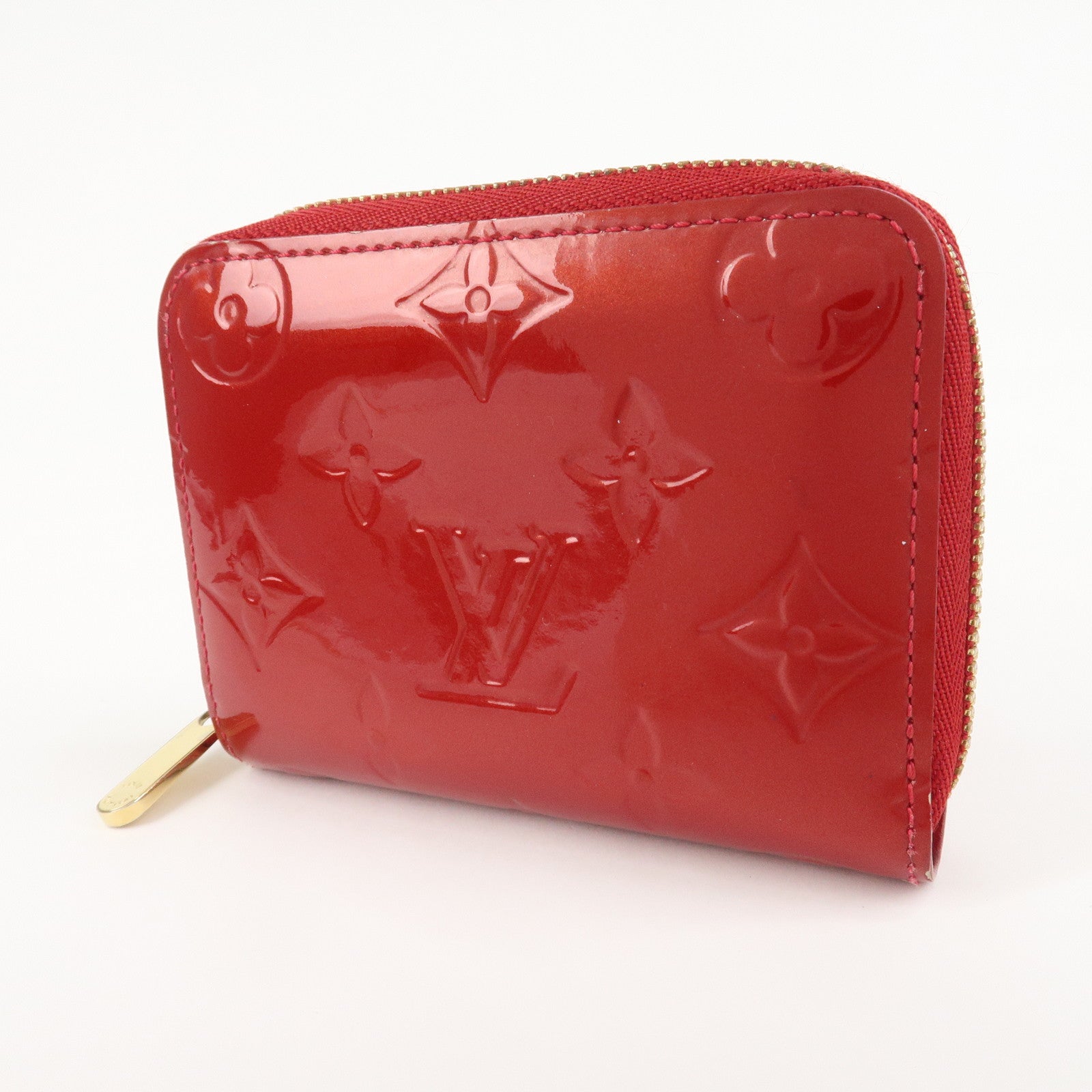 Louis Vuitton Monogram Vernis Zippy Coin Purse M93608 Red Used