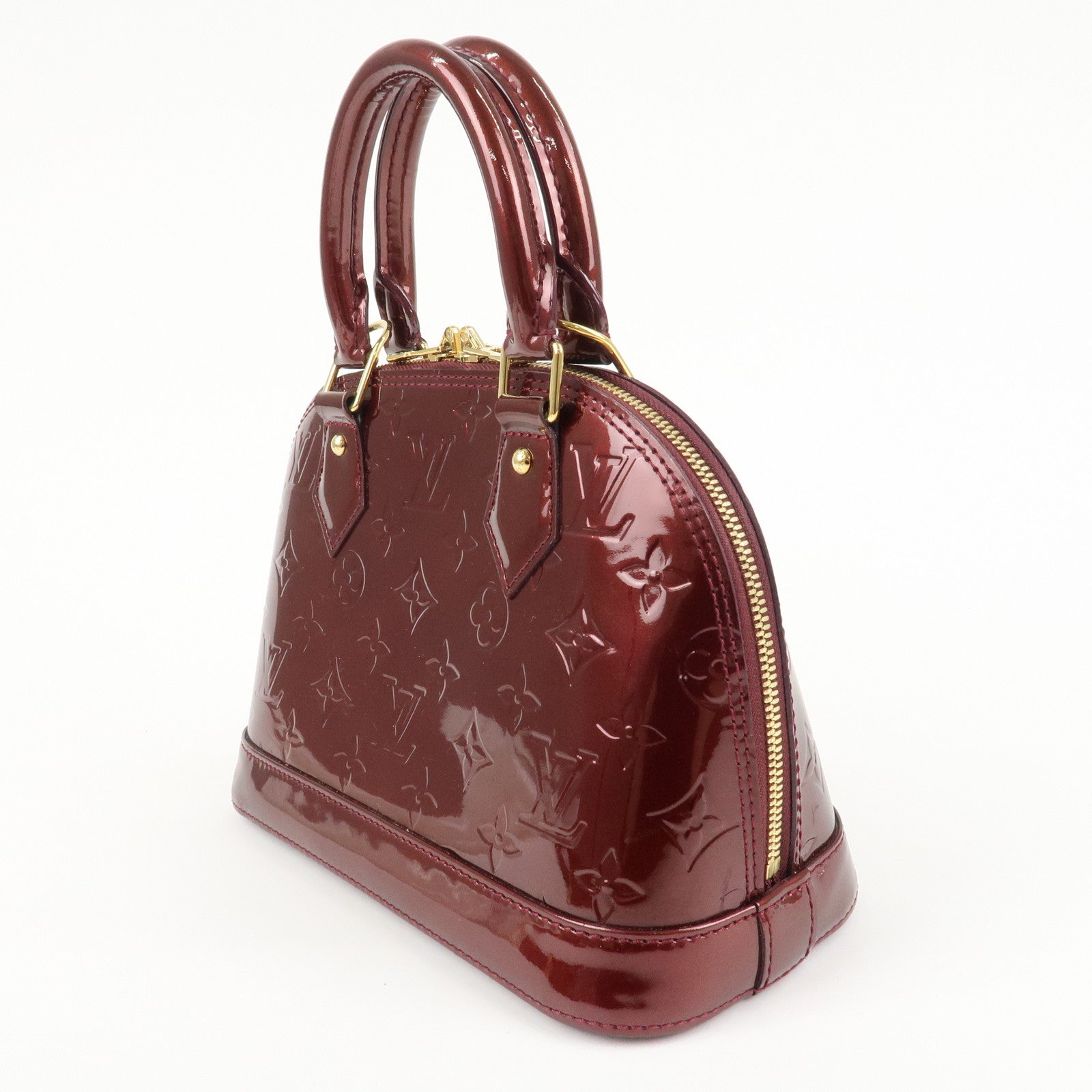 Louis Vuitton Monogram Vernis Alma BB Hand Bag Griotte M90231 Used