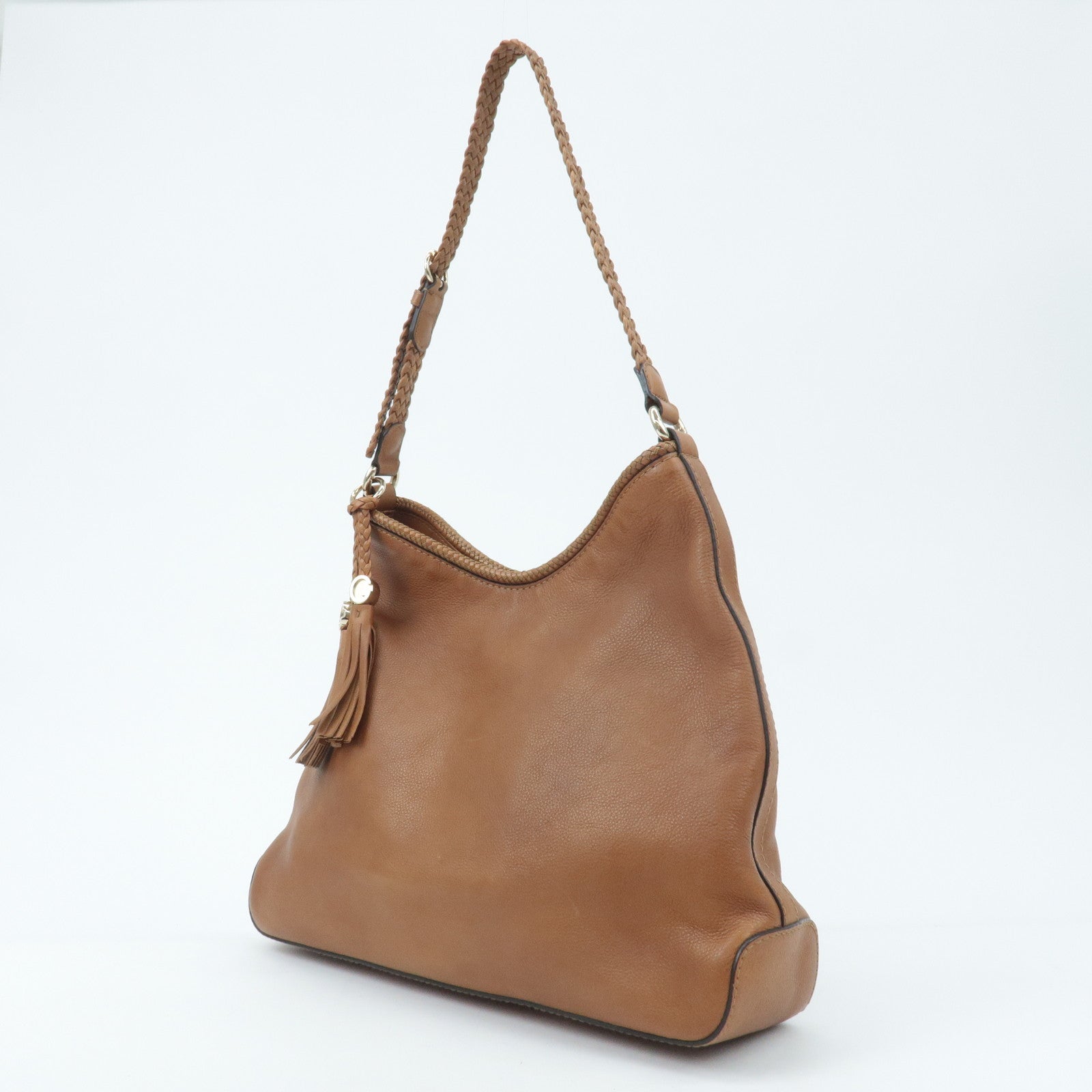 GUCCI Marrakech Leather Shoulder Bag Brown 257026 Used