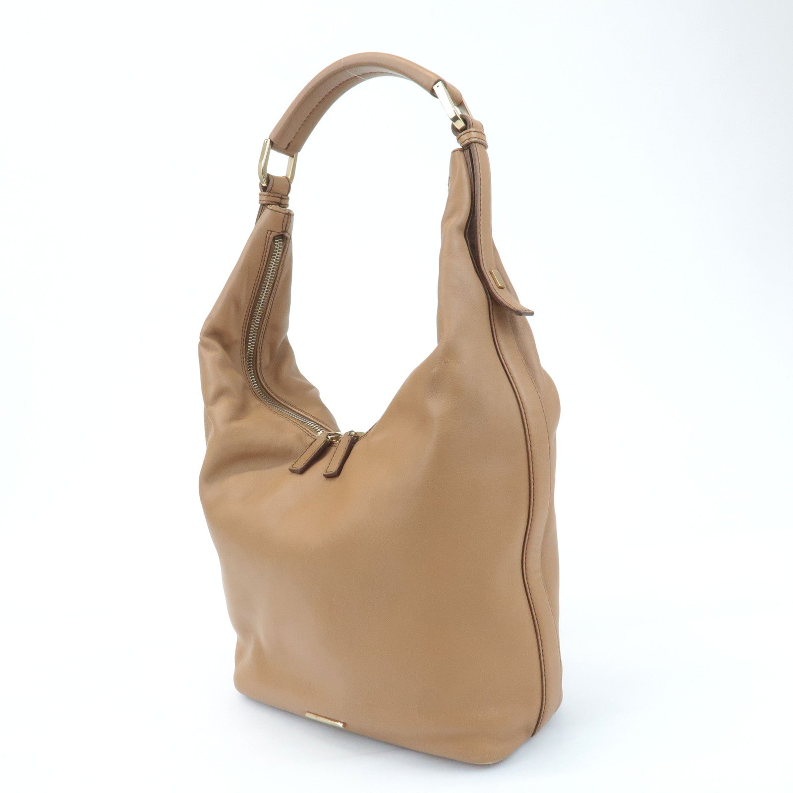 GUCCI Leather One Shoulder Bag Beige 001.4288 Used