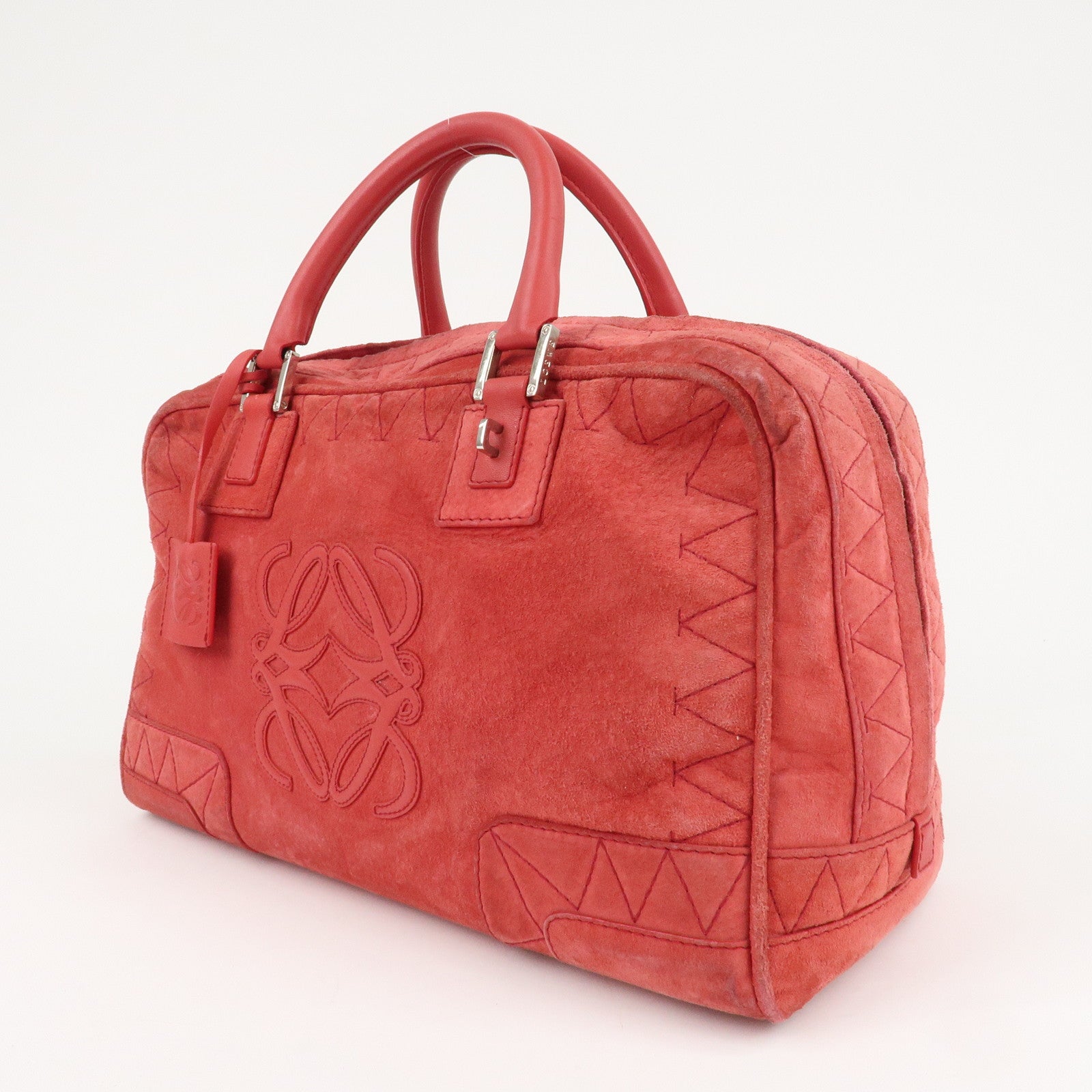 LOEWE Anagram Leather Amazona 36 Hand Bag Rose Used