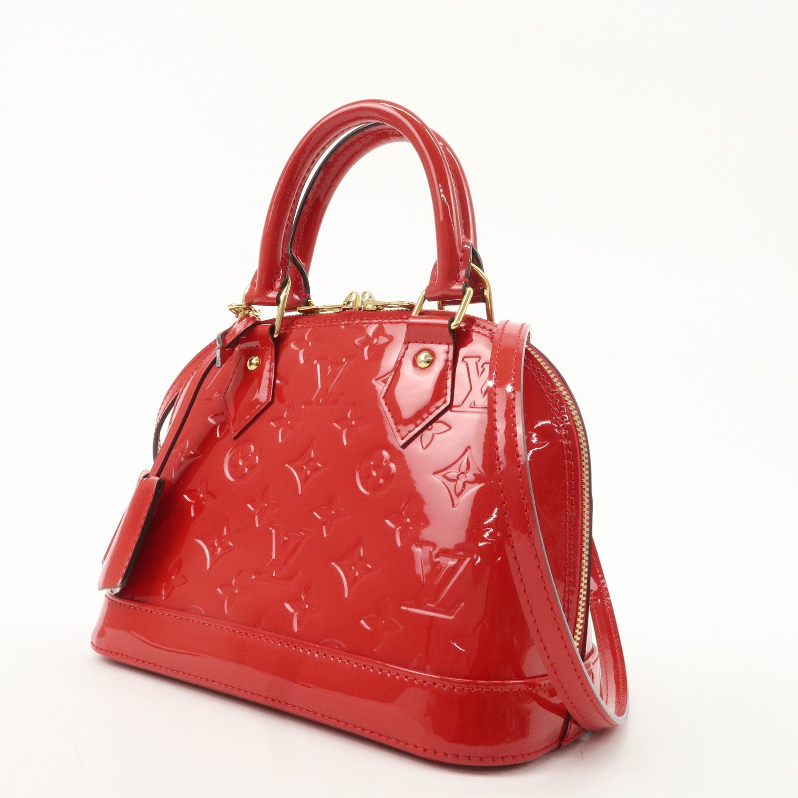 Louis Vuitton Monogram Vernis Alma BB Hand Bag Rouge M91698 Used