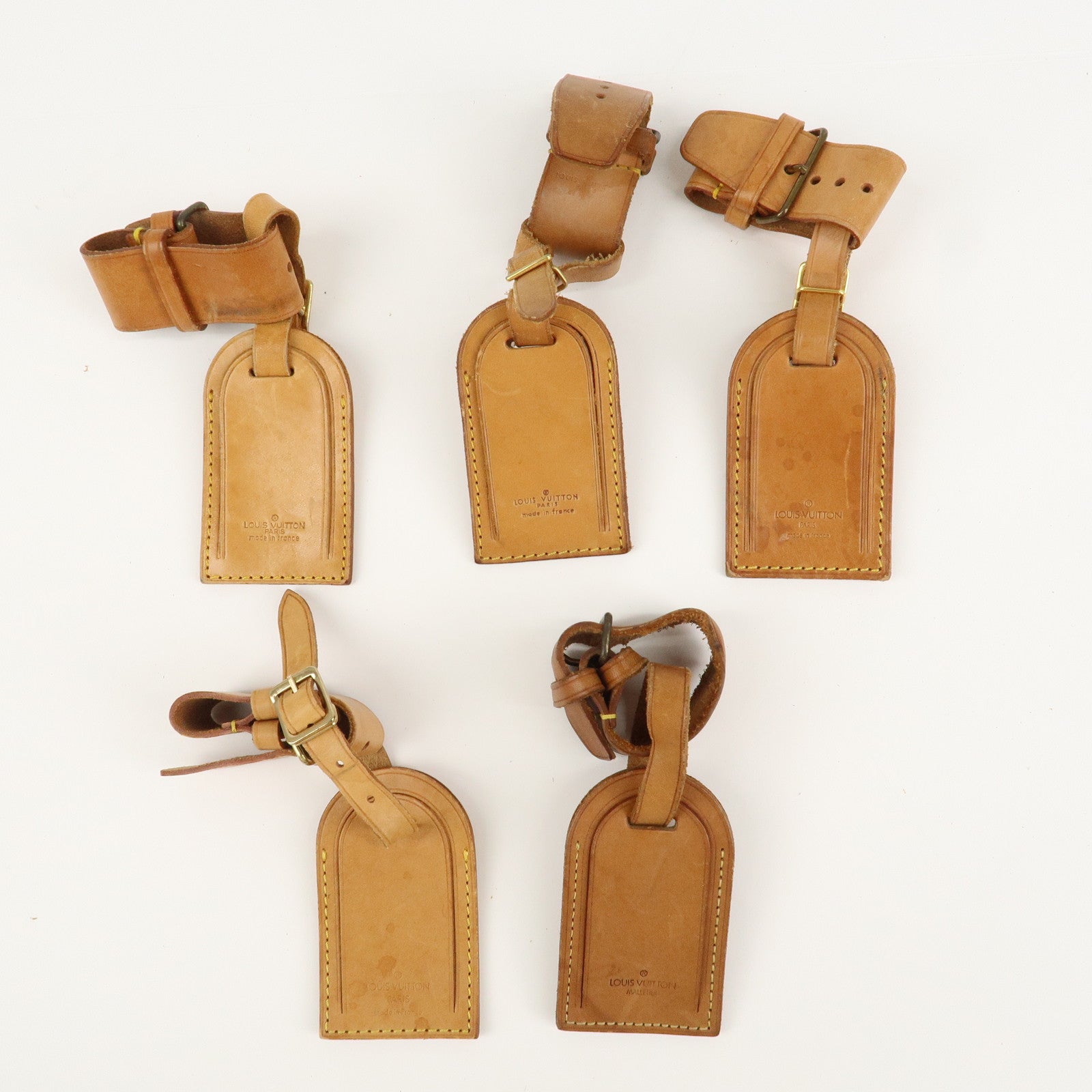 Louis Vuitton Set of 20 Name Tag & Poignet Leather Beige Used