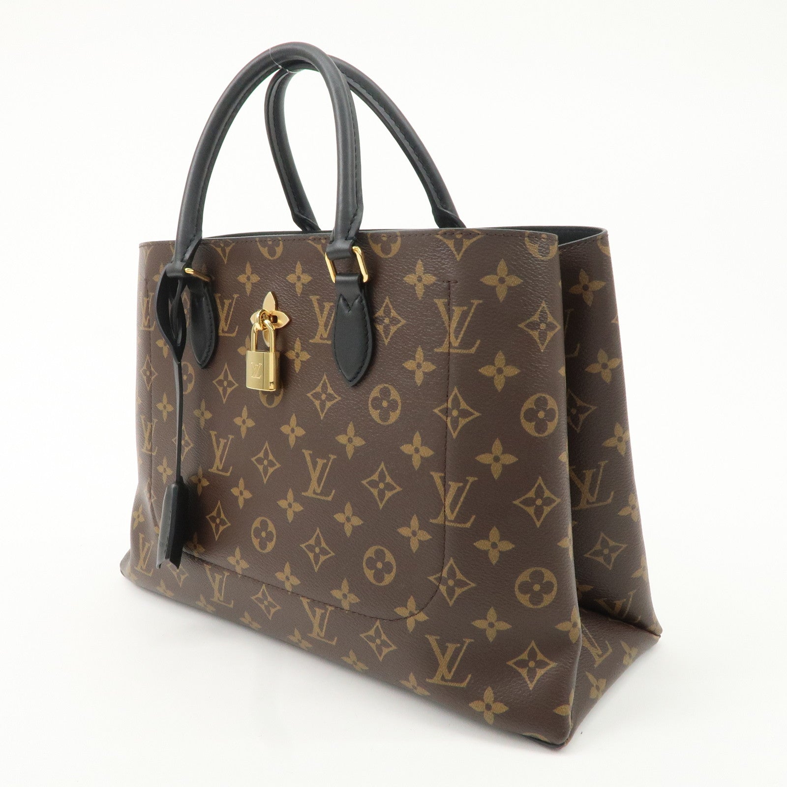 Louis Vuitton Monogram Flower Tote 2Way Hand Bag Noir M43550 Used