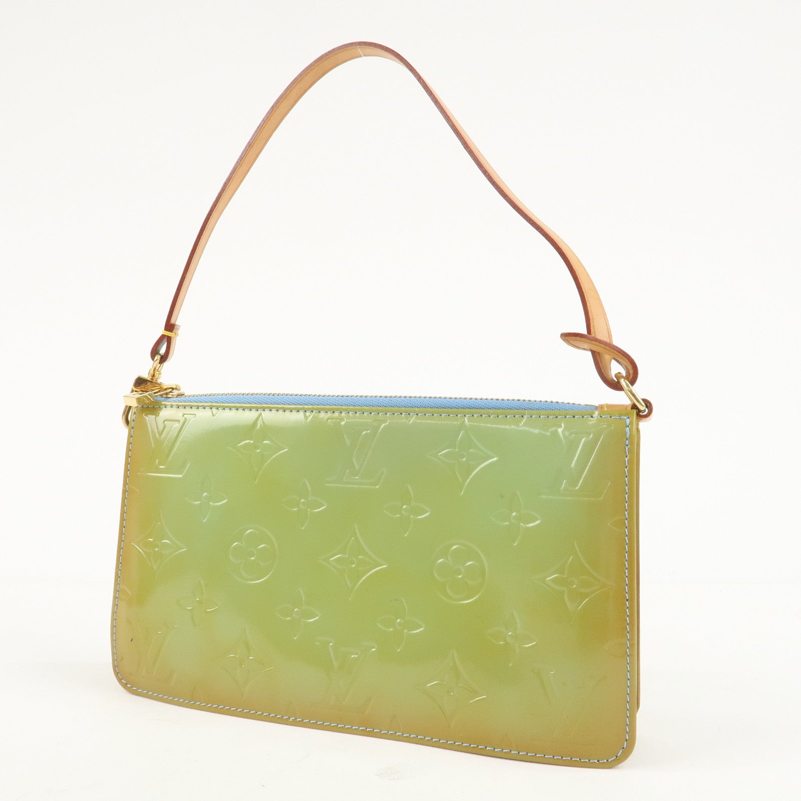 Louis Vuitton Monogram Vernis Lexington Hand Bag Baby Blue M91011 Used