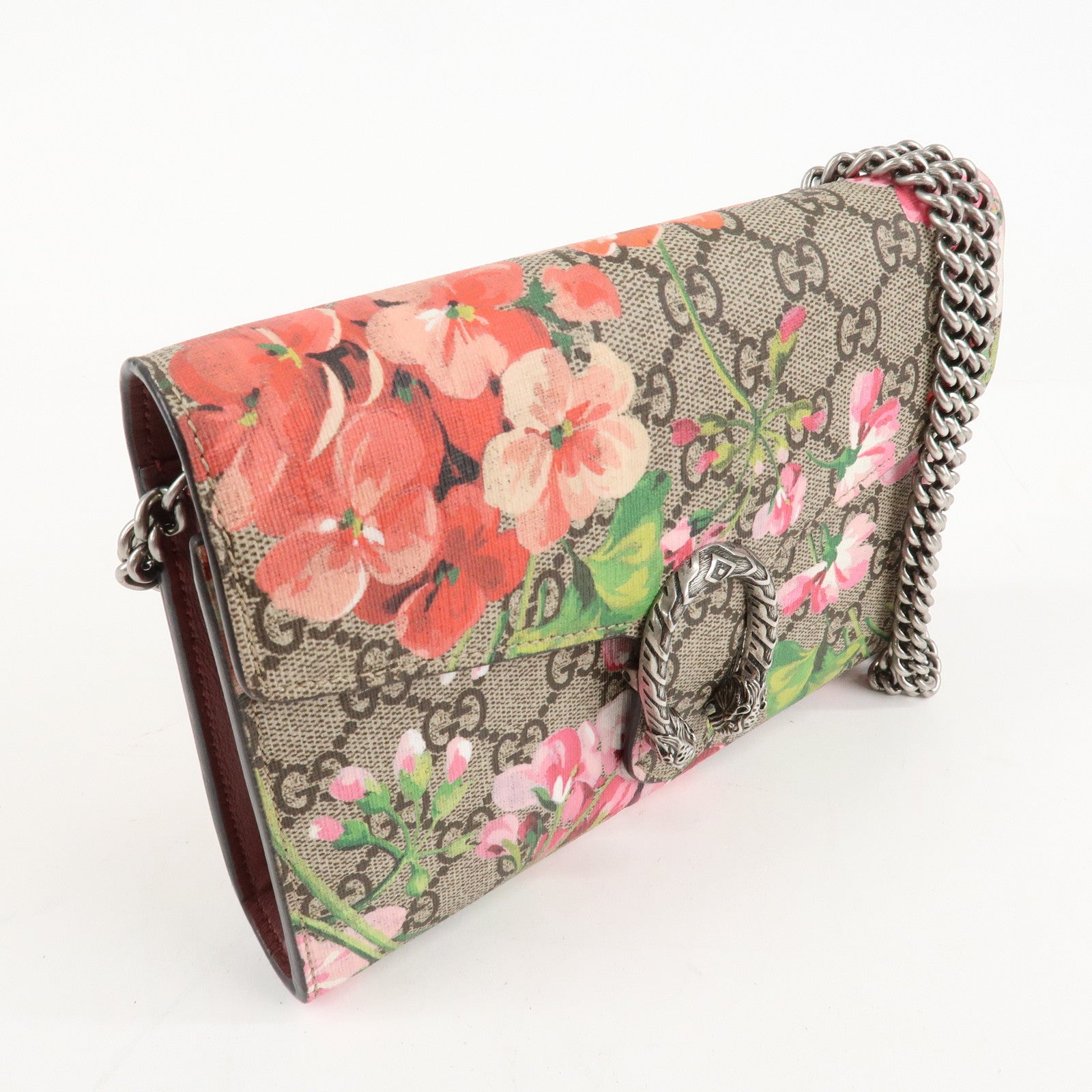 GUCCI Dionysus GG Blooms GG Crystal Chain Wallet Hand Bag 401231 Used