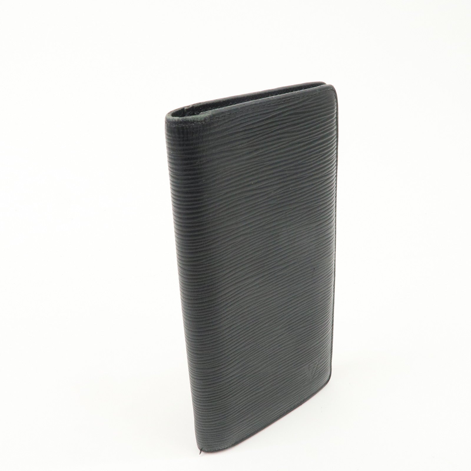 Louis Vuitton Epi Portefeuille Brazza Wallet Noir *T.S engraved Used