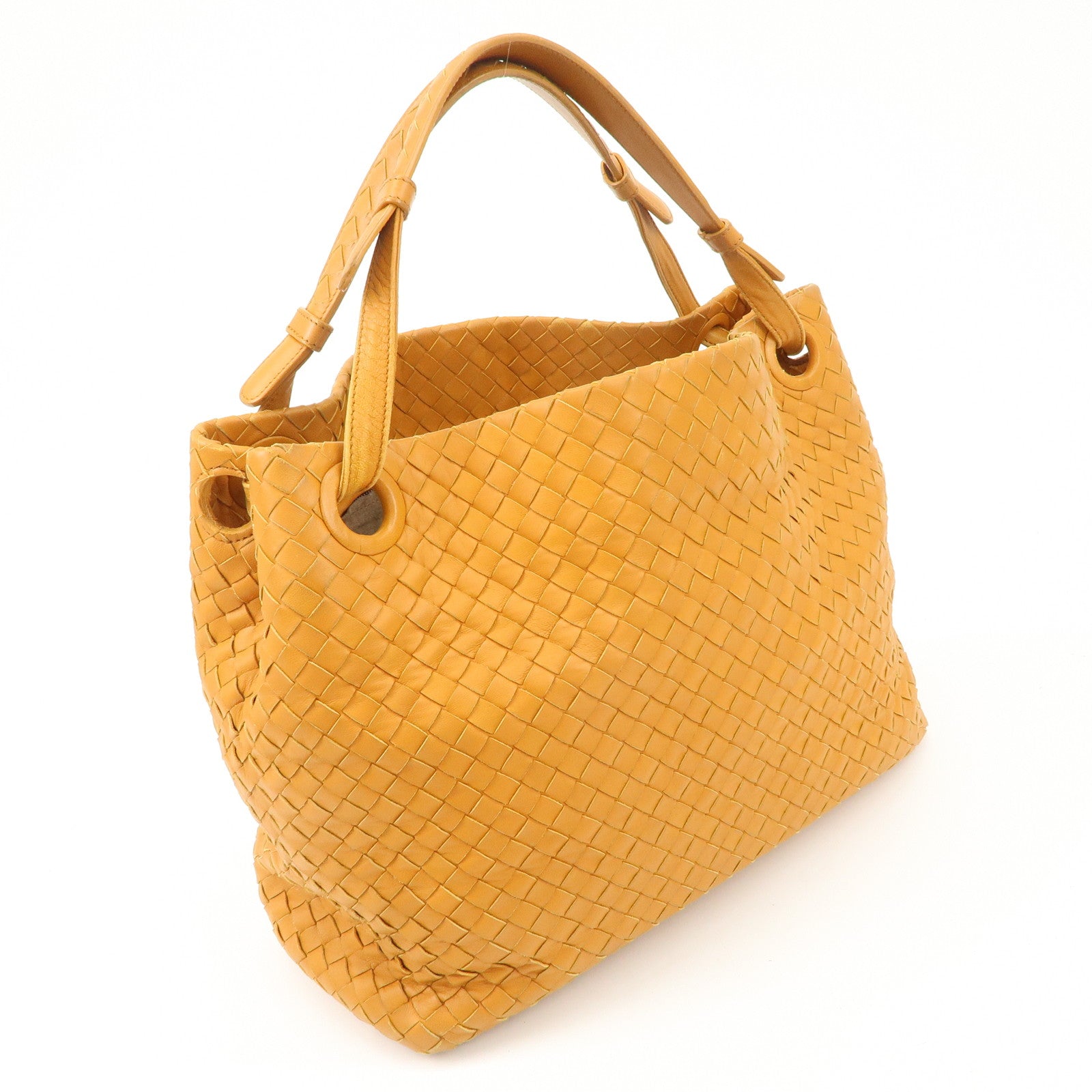 Bottega Veneta Intrecciato leather Tote Bag Orange 179320 Used