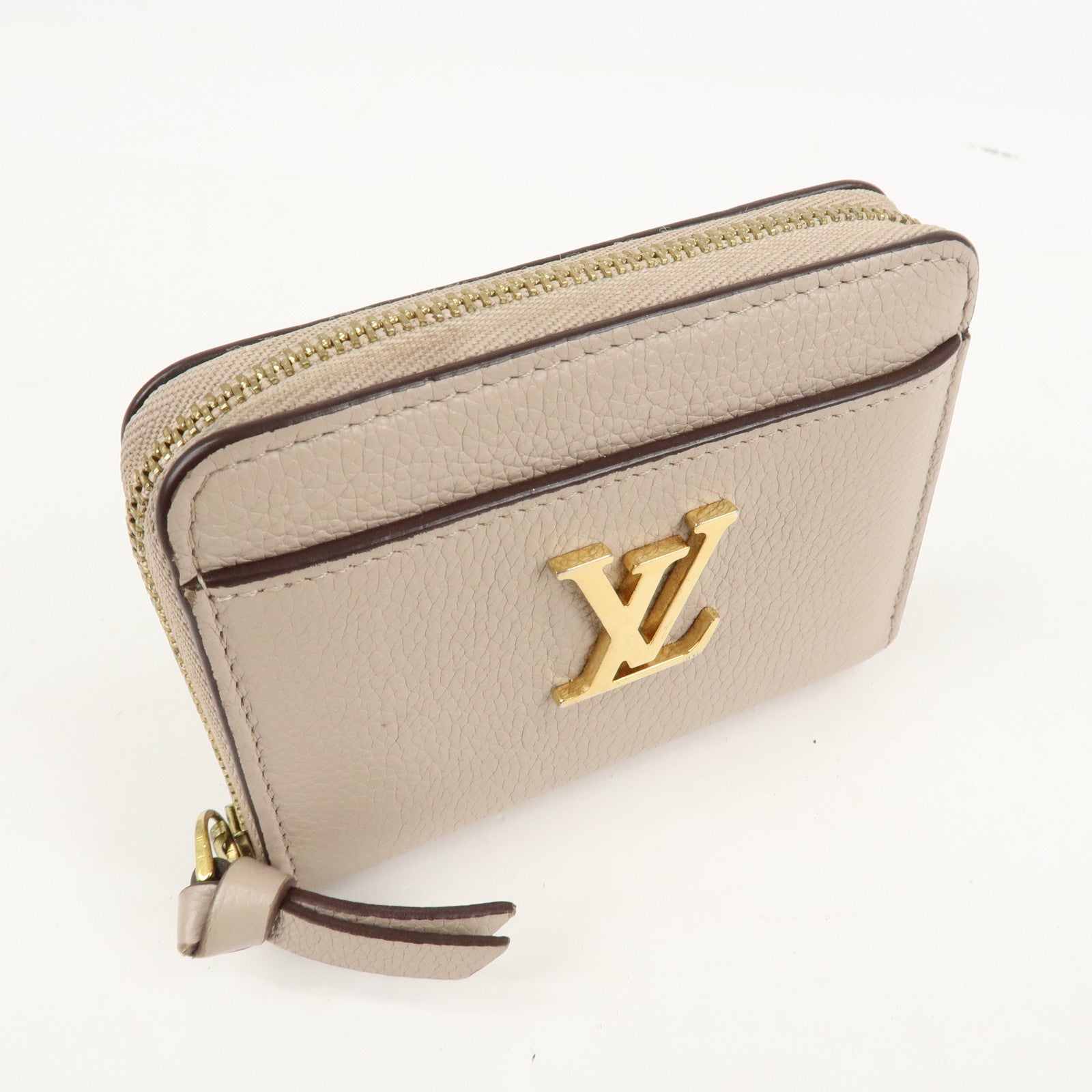 Louis Vuitton Lock Me Zippy Coin Purse Coin Case Beige M80100 Used