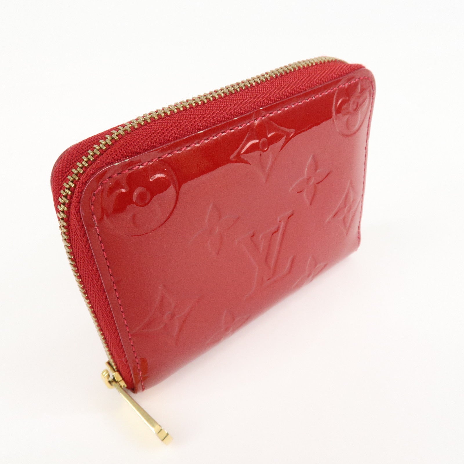 Louis Vuitton Monogram Vernis Zippy Coin Purse M93608 Red Used