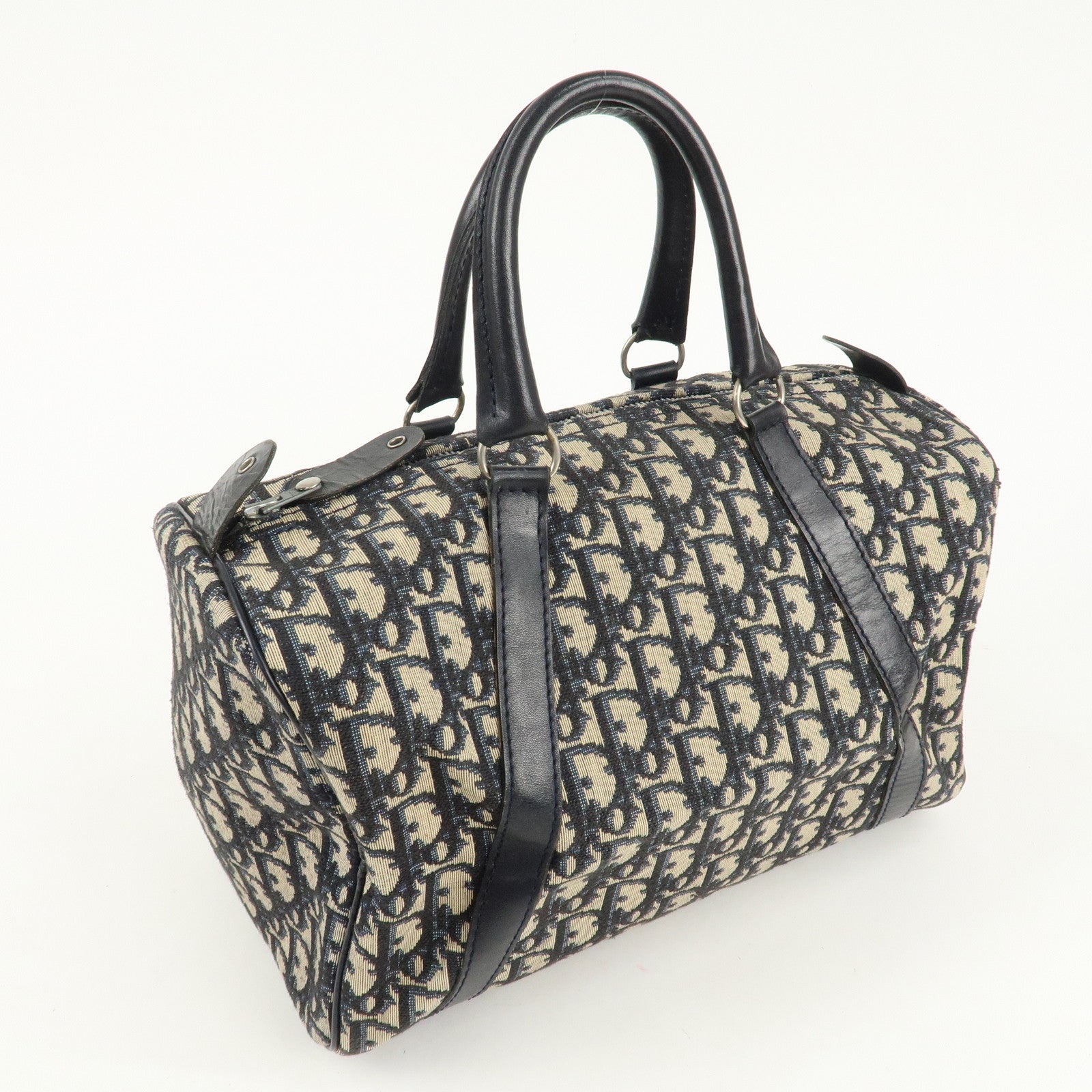 Christian Dior Trotter Canvas Leather Boston Bag Hand Bag Used