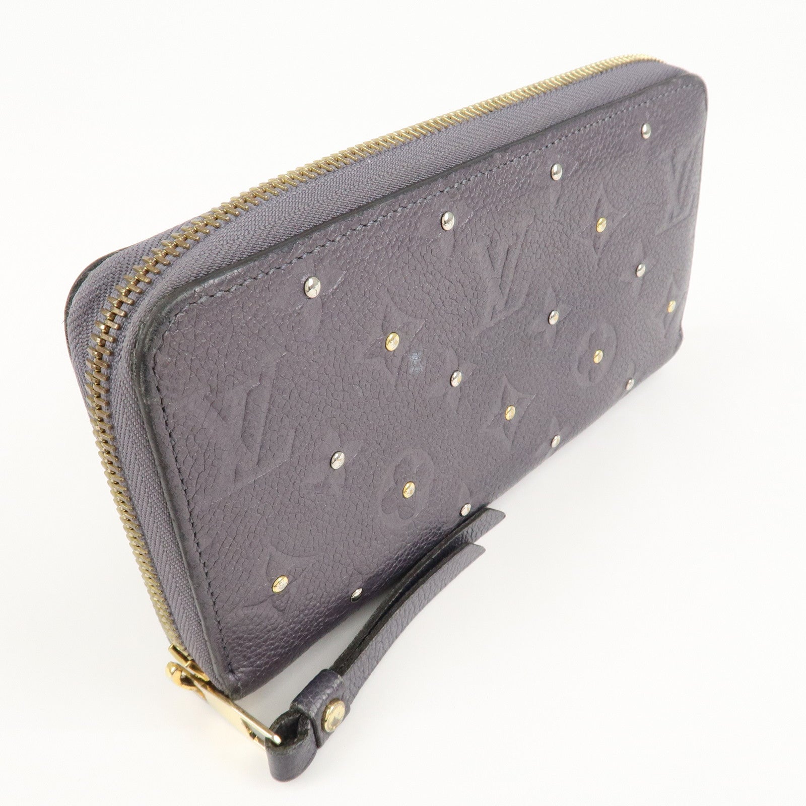 Louis Vuitton Empreinte Zippy Studs Wallet Gris Silver M62209 Used