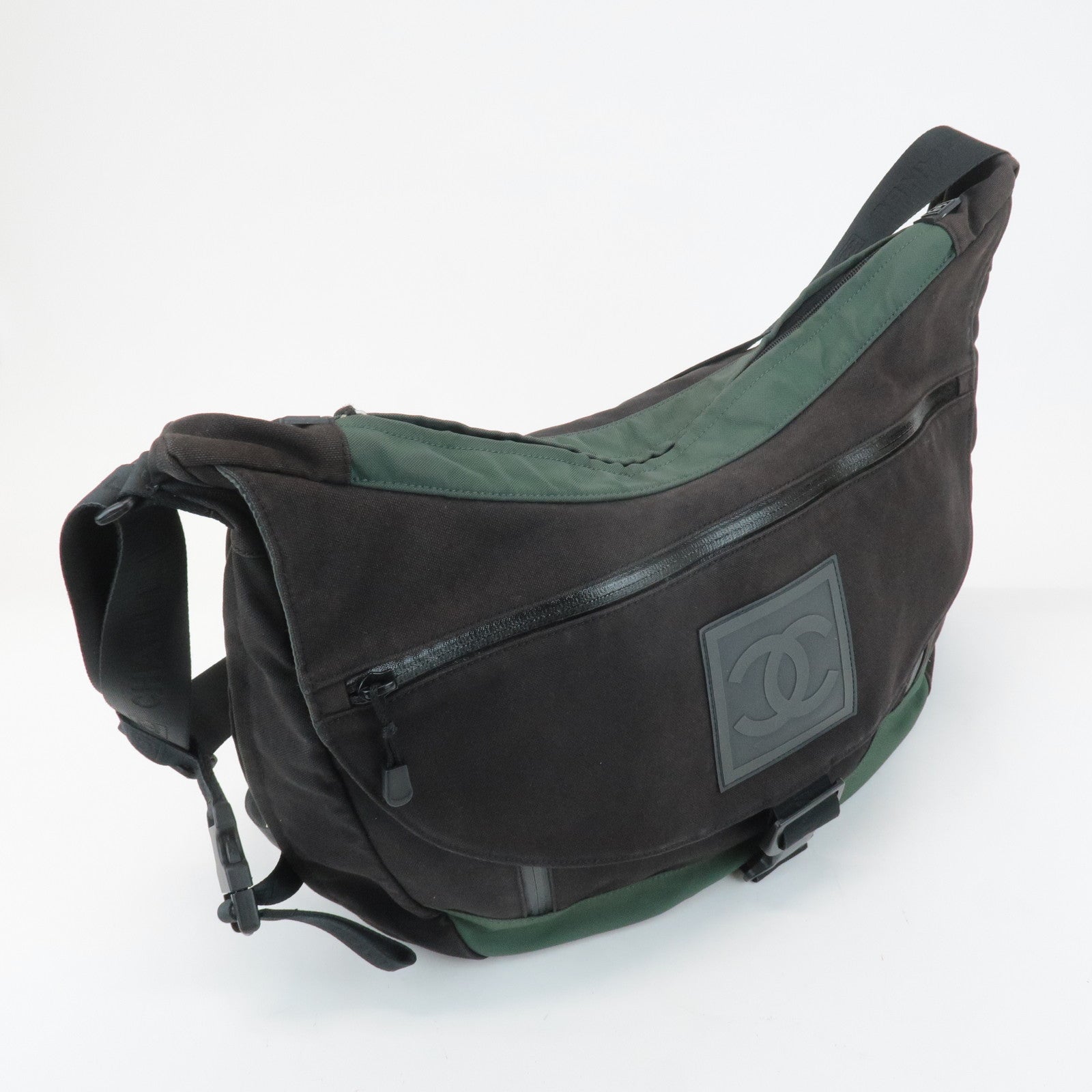 CHANEL COCO Mark Sportline Canvas Shoulder Bag A23289 Used