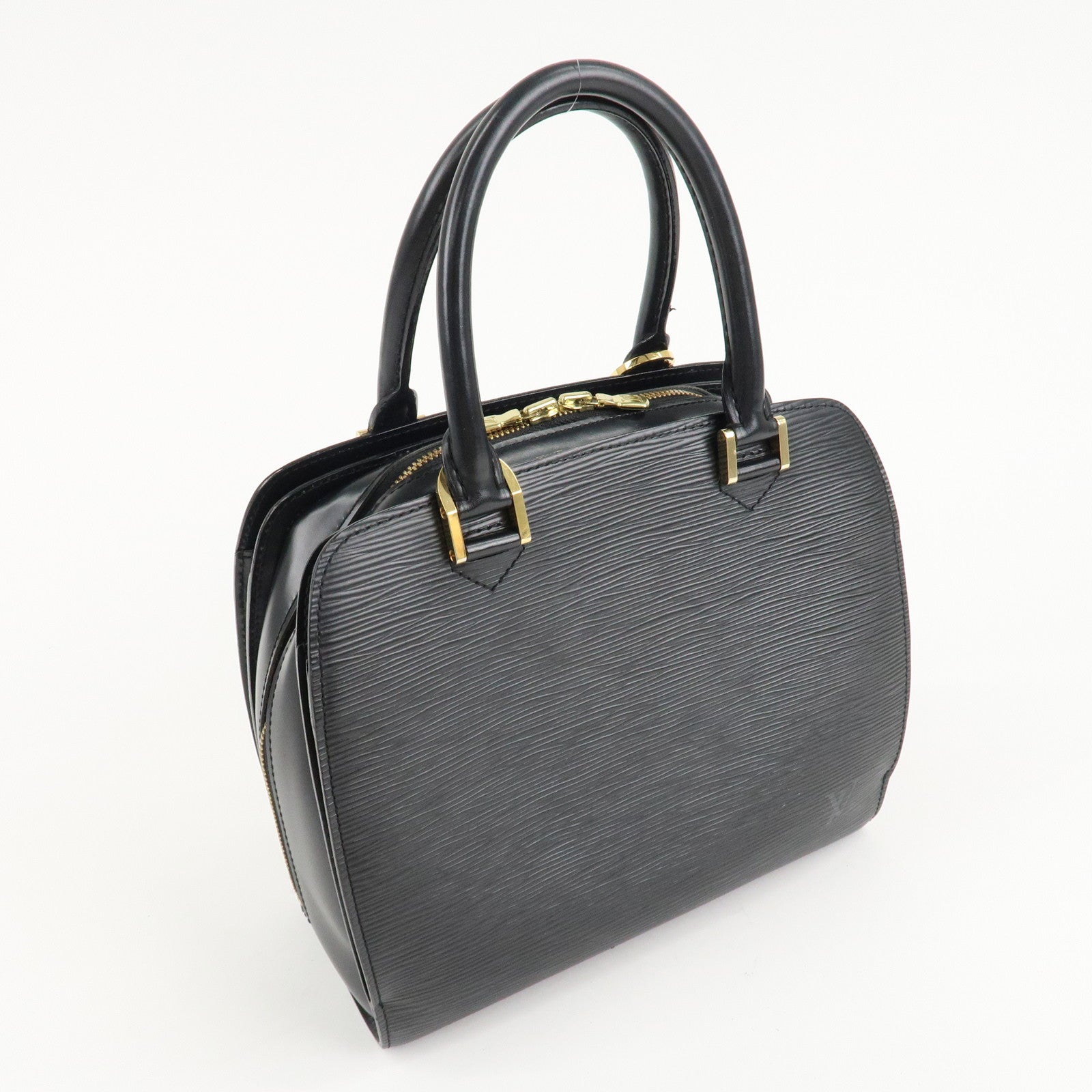 Louis Vuitton Epi Pont Neuf Hand Bag Gold HDW Noir Black M52052 Used